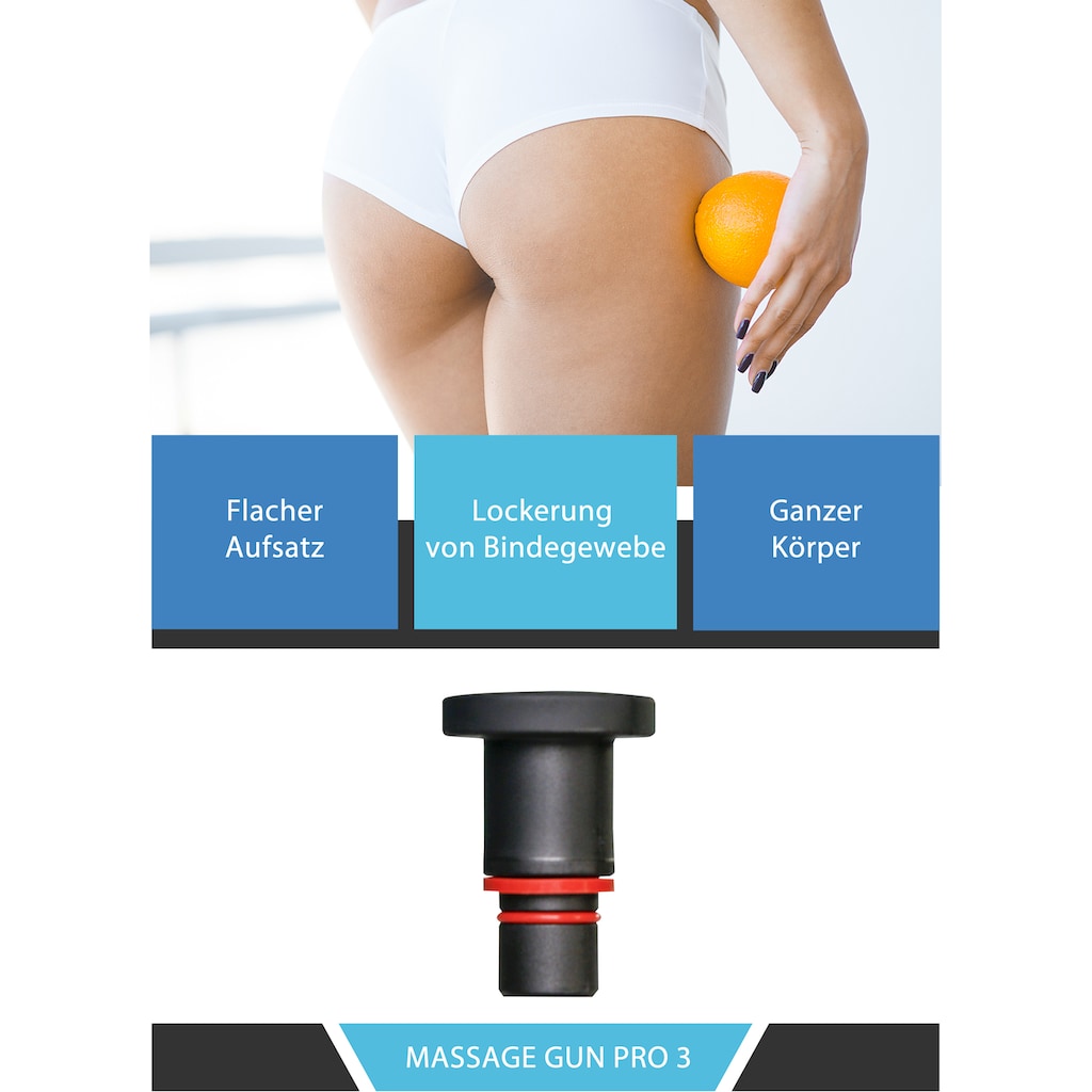 body coach Massagegerät »Massage Gun Pro 3 kabellose Akku Massagepistole für den ganzen Körper«, (Set, 6 tlg., Vibration Massagegerät mit 4 Aufsätzen)