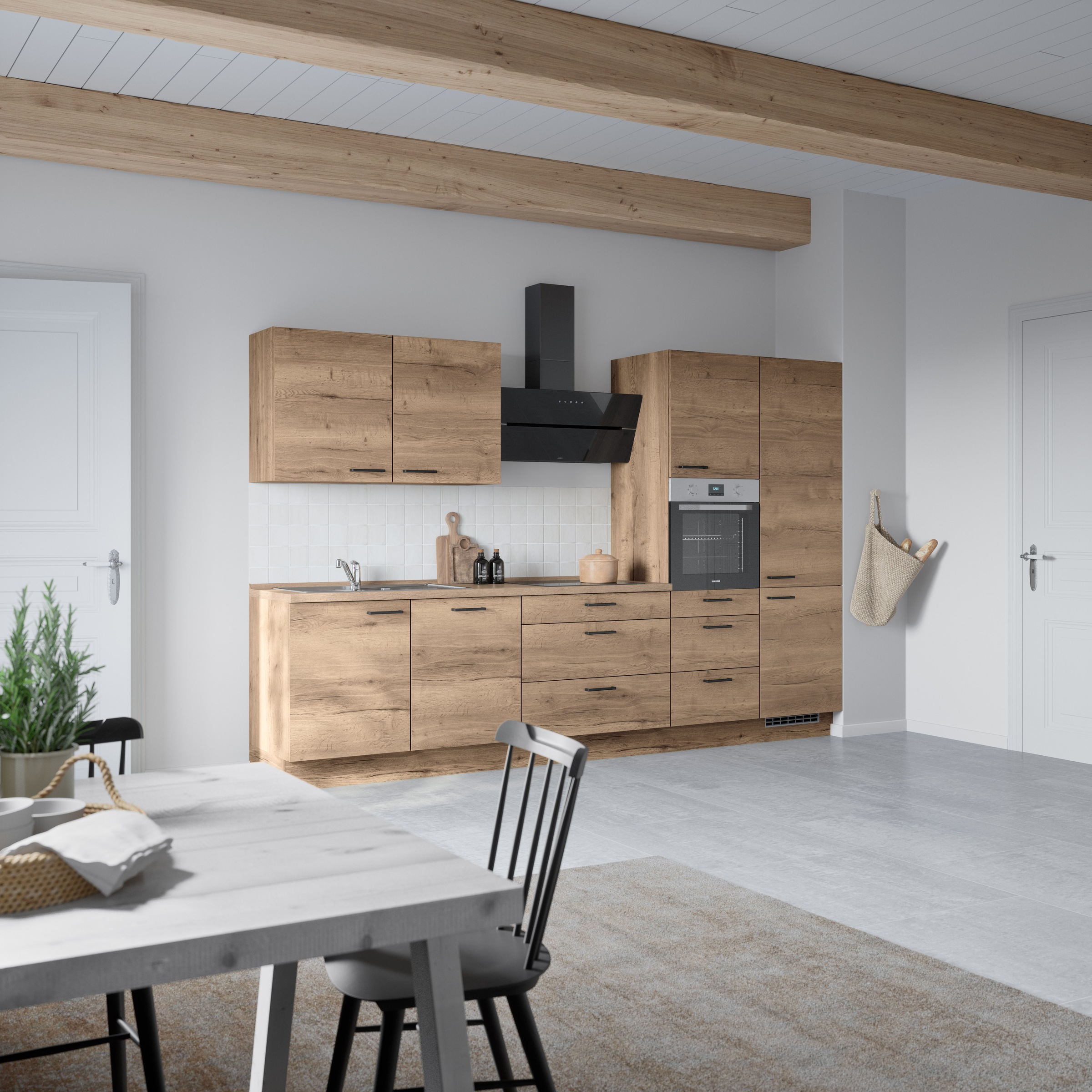 nobilia® Küchenzeile »"Structura II"«, vormontiert, Ausrichtung wählbar, Breite 330 cm, wahlw. mit E-Geräten