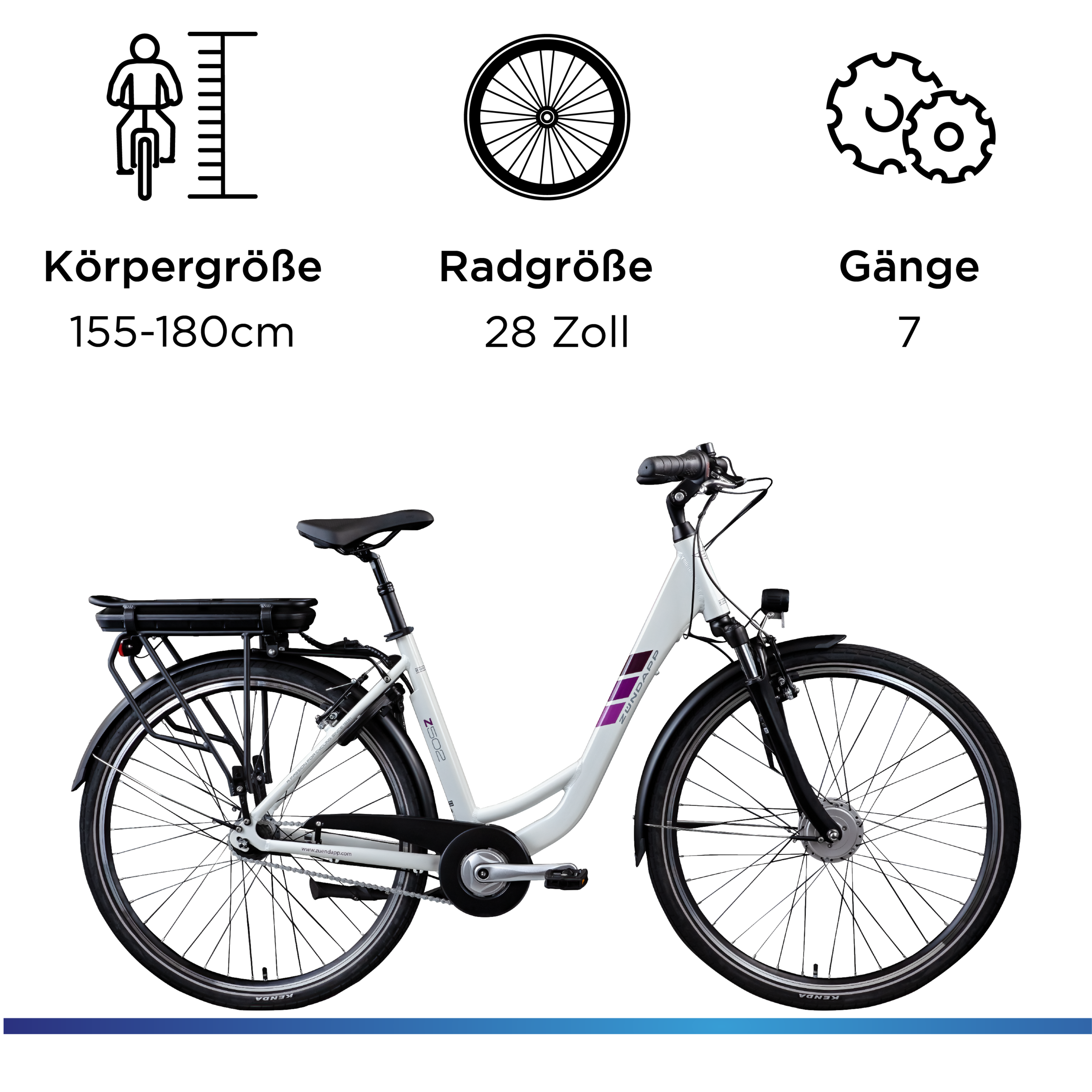 Zündapp »Z502« 7 Gang Nabenschaltung Frontmotor 250 W Pedelec, Elektrofahrrad für Damen und Herren