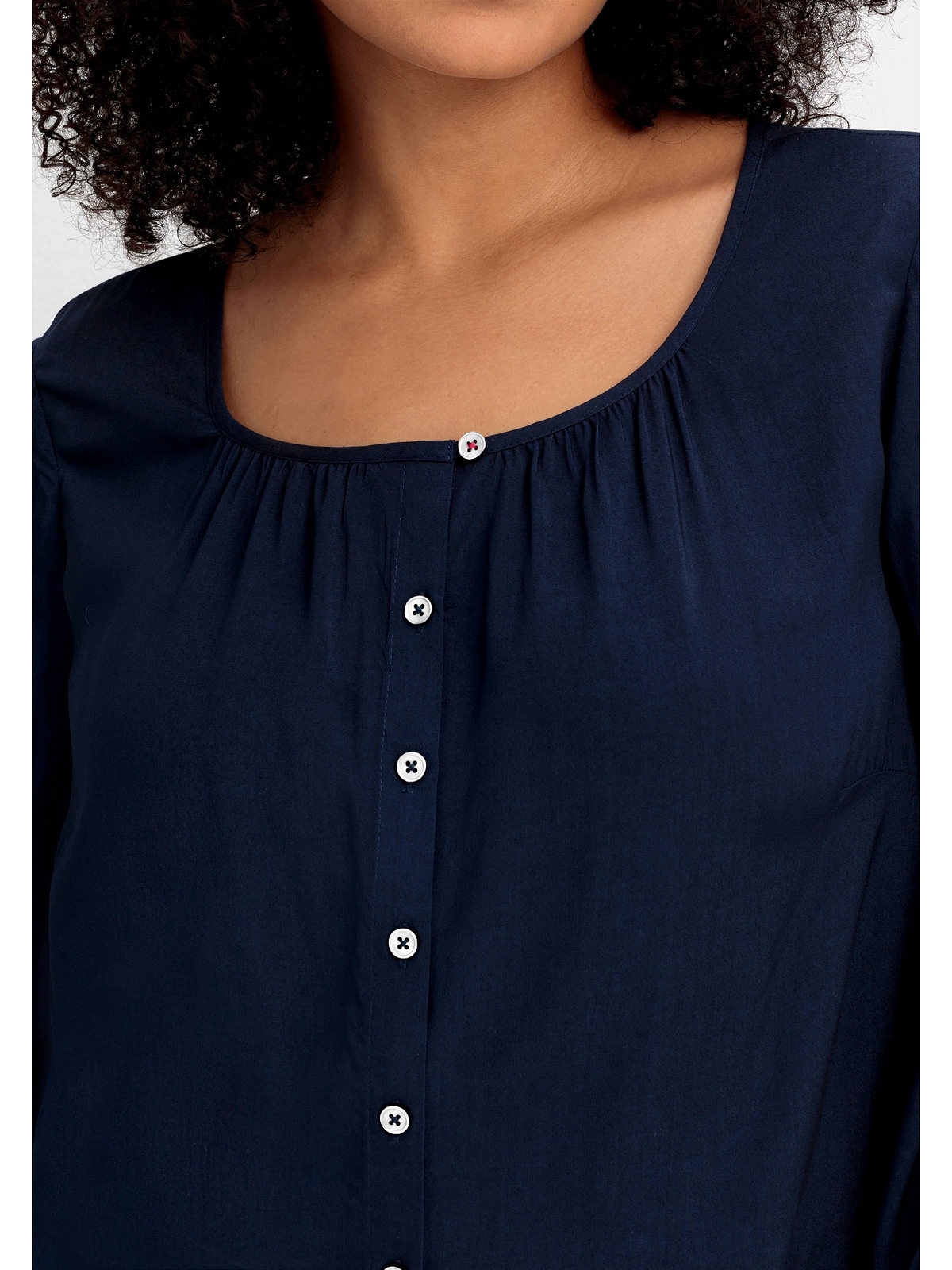 | verlängertem und bestellen online mit Sheego 3/4-Arm Shirtbluse Rücken Größen«, »Große BAUR