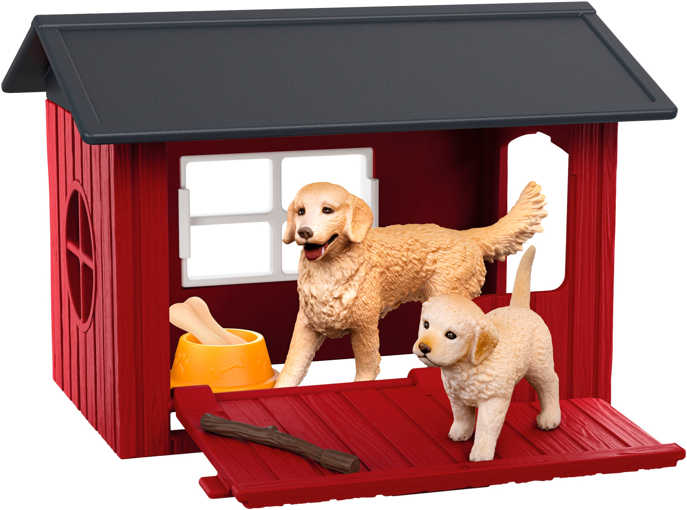 Schleich® Spielwelt »FARM WORLD, Hundehütte mit Goldenretrievern (42722)«