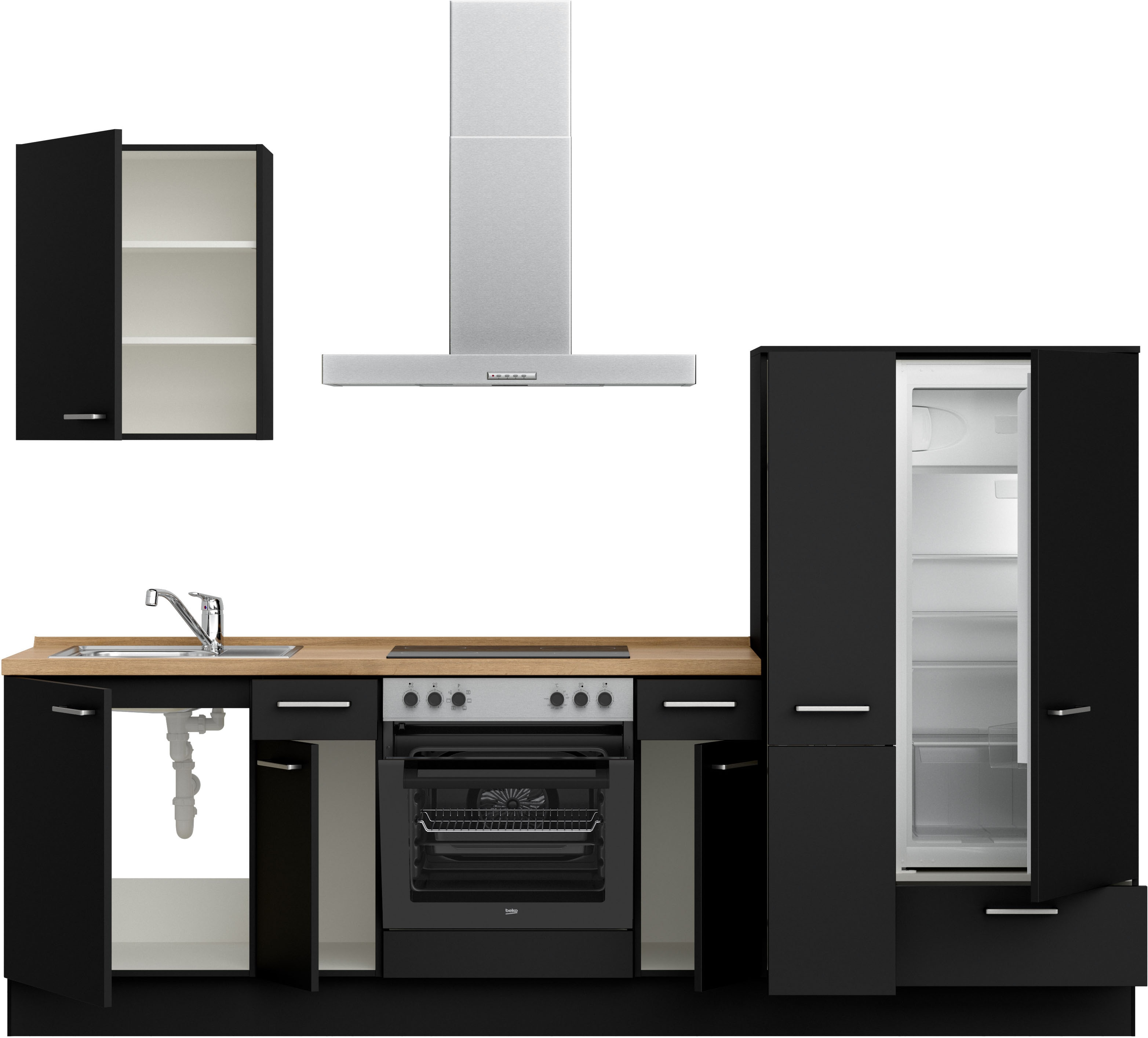 nobilia ""Touch I", NEU: individuell anpassbar mit gratis Profi-Beratung" vormontiert, Breite 270 cm, Ausrichtung wählbar, wahlw. mit E-Geräten