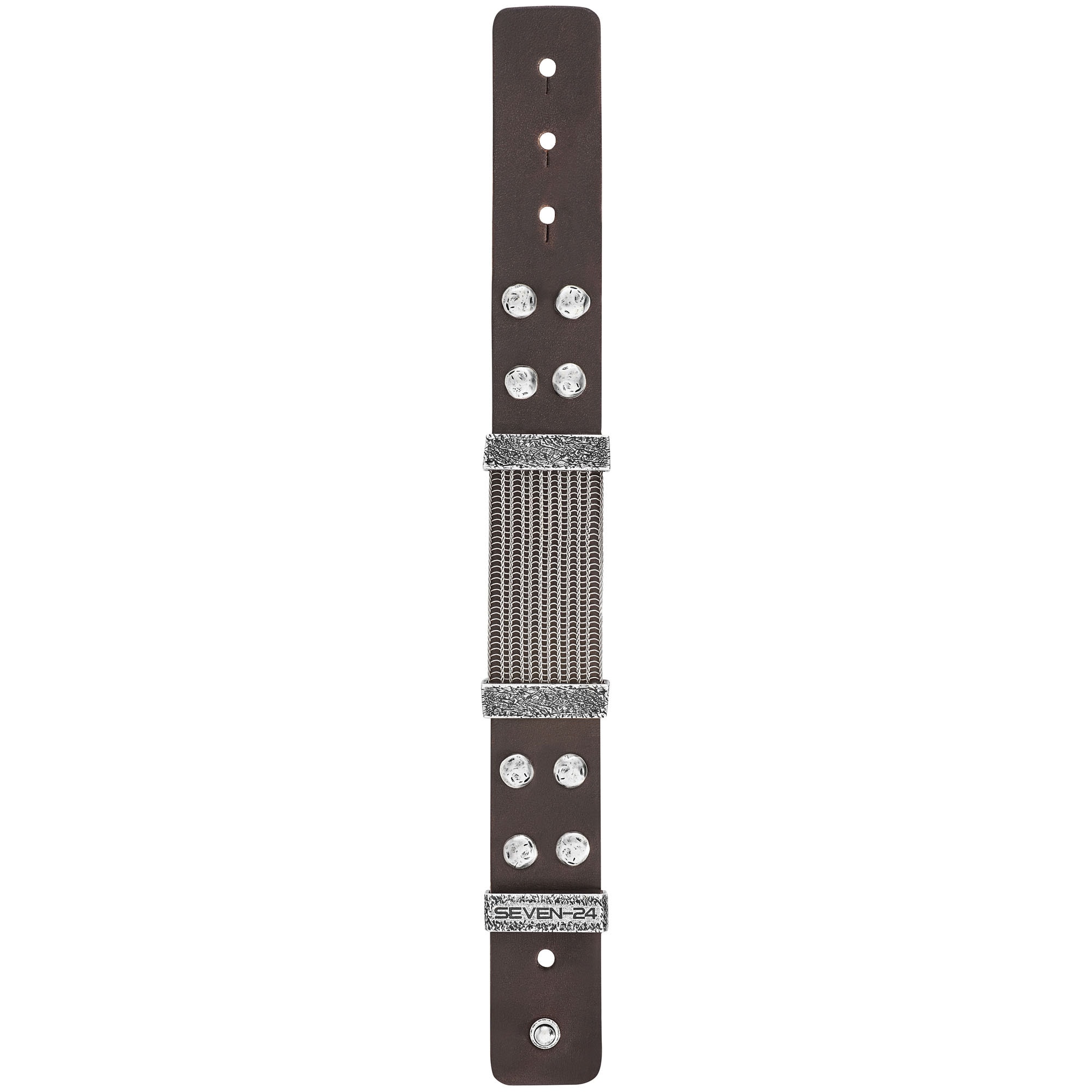 mit braunem | »Edelstahl Armband ▷ BAUR SEVEN-24 Leder« kaufen