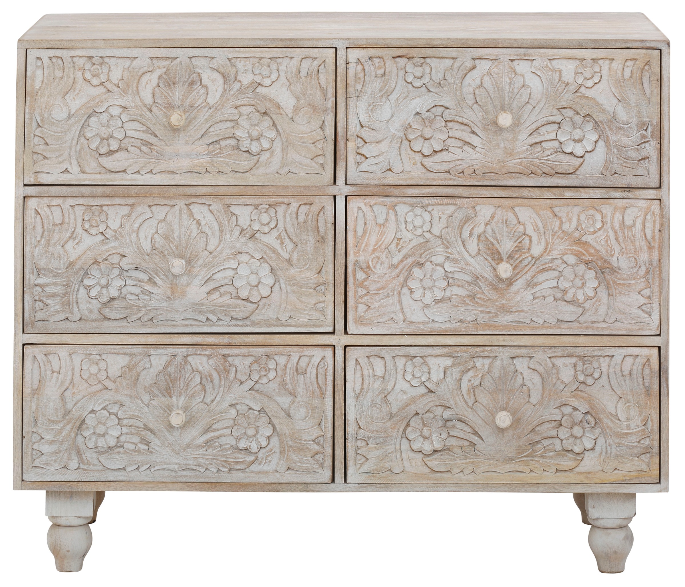 Home affaire Kommode "Lavin Sideboard", Mangoholz, mit dekorativen Schnitze günstig online kaufen
