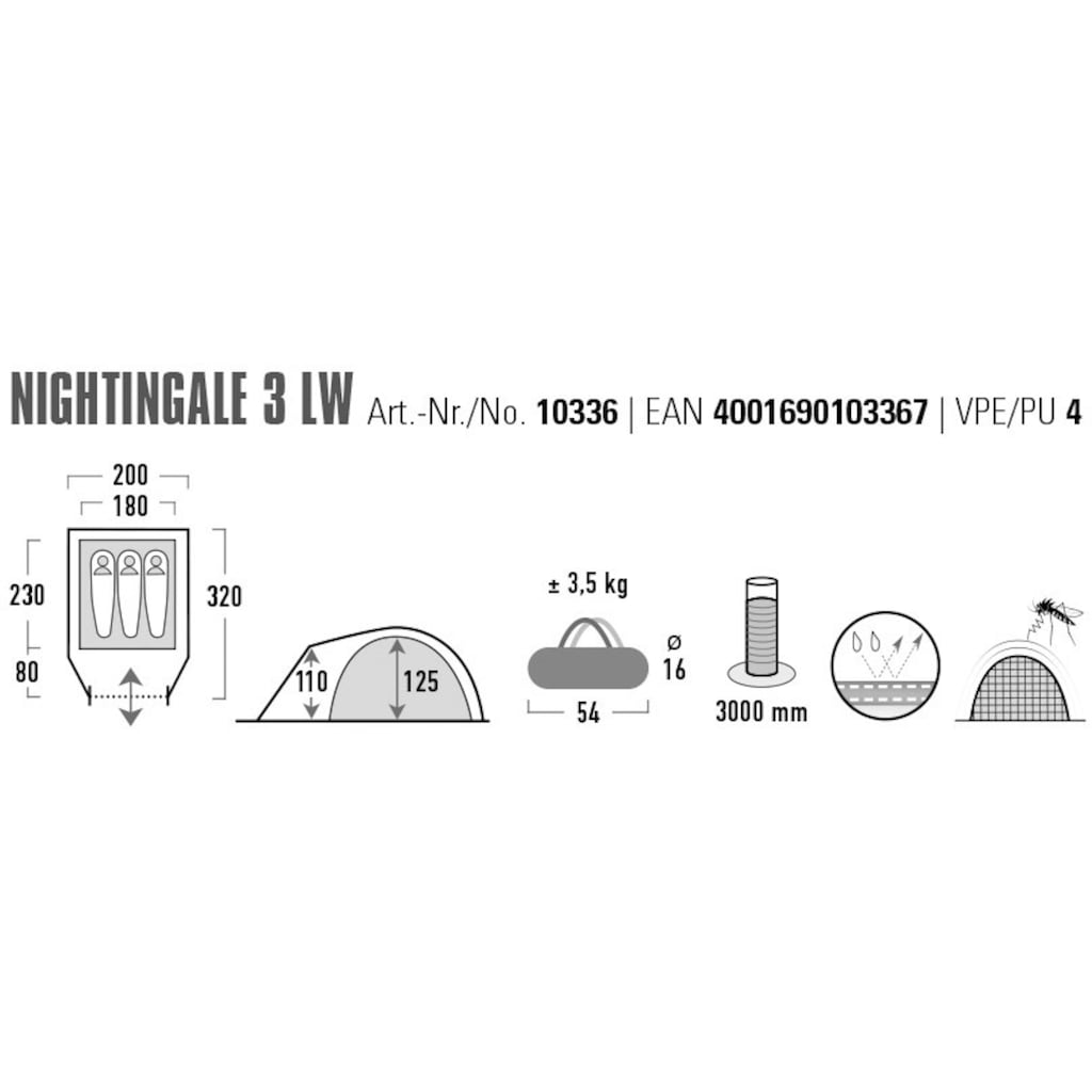 High Peak Kuppelzelt »Nightingale 3LW«, 3 Personen