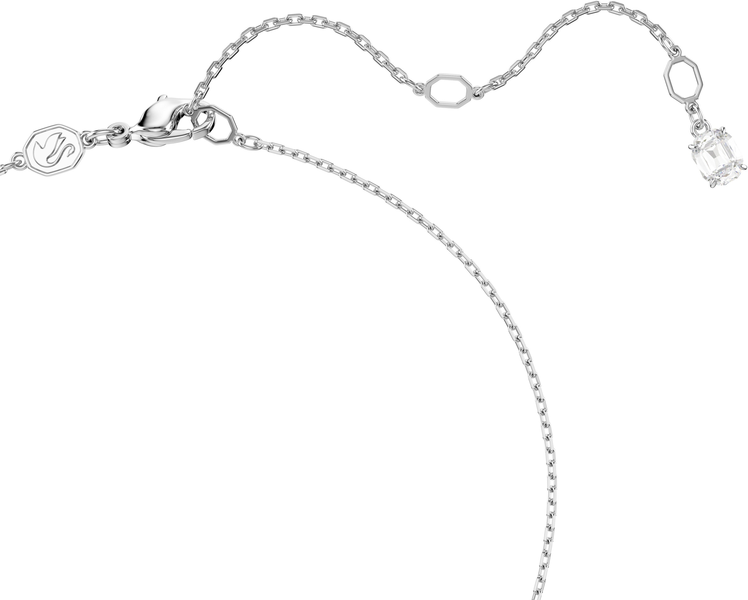 Kette mit Anhänger SWAROVSKI "Schmuck Geschenk Ariana Grande Halskette Herz", silber (metallfarben, kristallweiß), Halsketten, Damen, Metall, L: 38, mit Swarovski Kristall 5