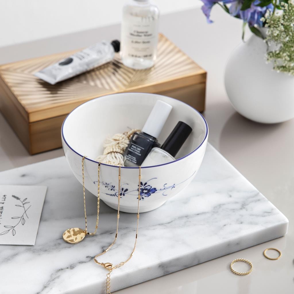 Villeroy & Boch Geschirr-Set »Frühstücks-Set Vieux Luxembourg 6er Set weiß-blau« Spülmaschinengeeignet, Mikrowellengeeignet