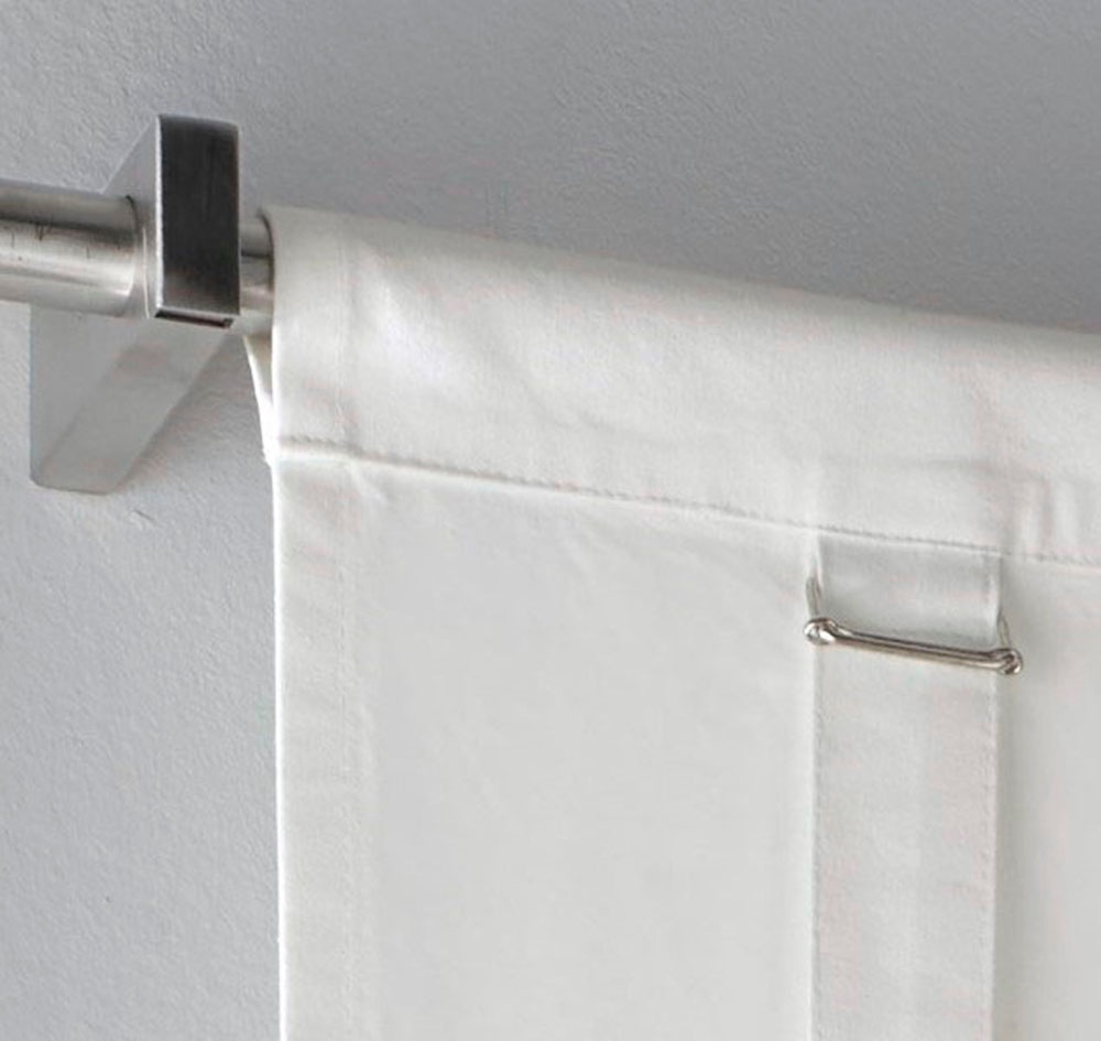 Kutti Raffrollo "Tim" mit Stangendurchzug freihängend Baumwolle weiß Raffga günstig online kaufen