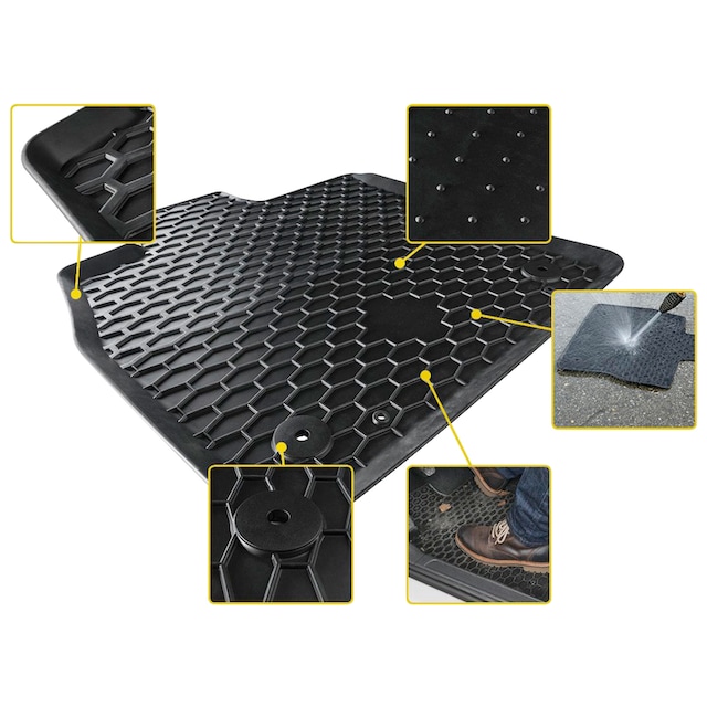 WALSER Passform-Fußmatten, Fiat, 500 X, Schrägheck, (4 St., 2 Vordermatten,  2 Rückmatten), für Fiat 500X 09/2014-Heute auf Rechnung | BAUR
