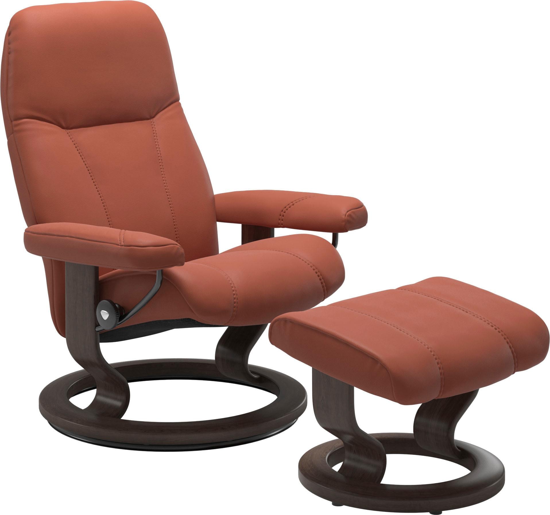 Stressless Relaxsessel "Consul" Set, Relaxsessel mit Hocker, mit Hocker, mit Classic Base, Größe M, Gestell Wenge