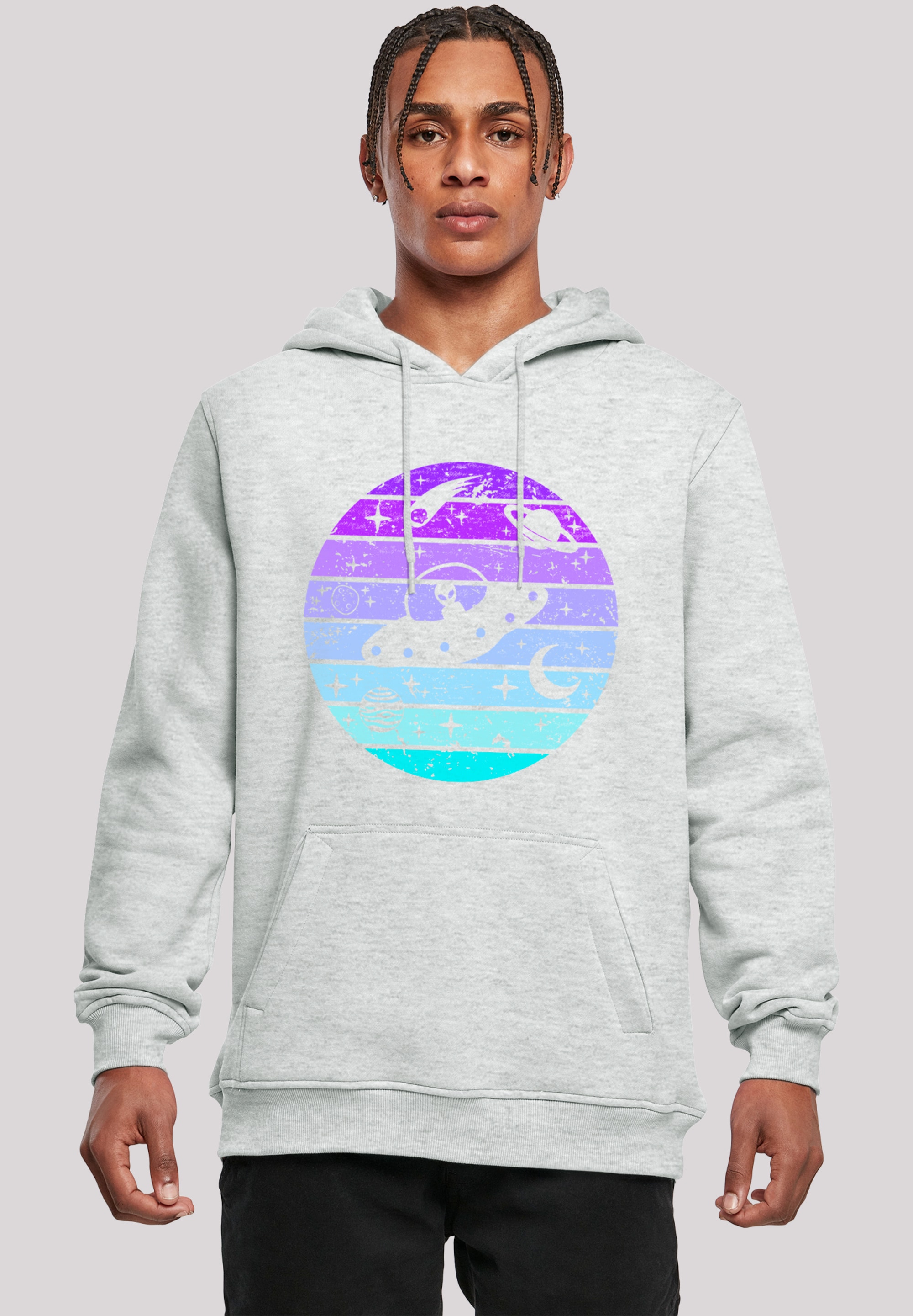 F4NT4STIC Kapuzenpullover "Retro Alien Weltraum Sonnenuntergang" Premium Qu günstig online kaufen