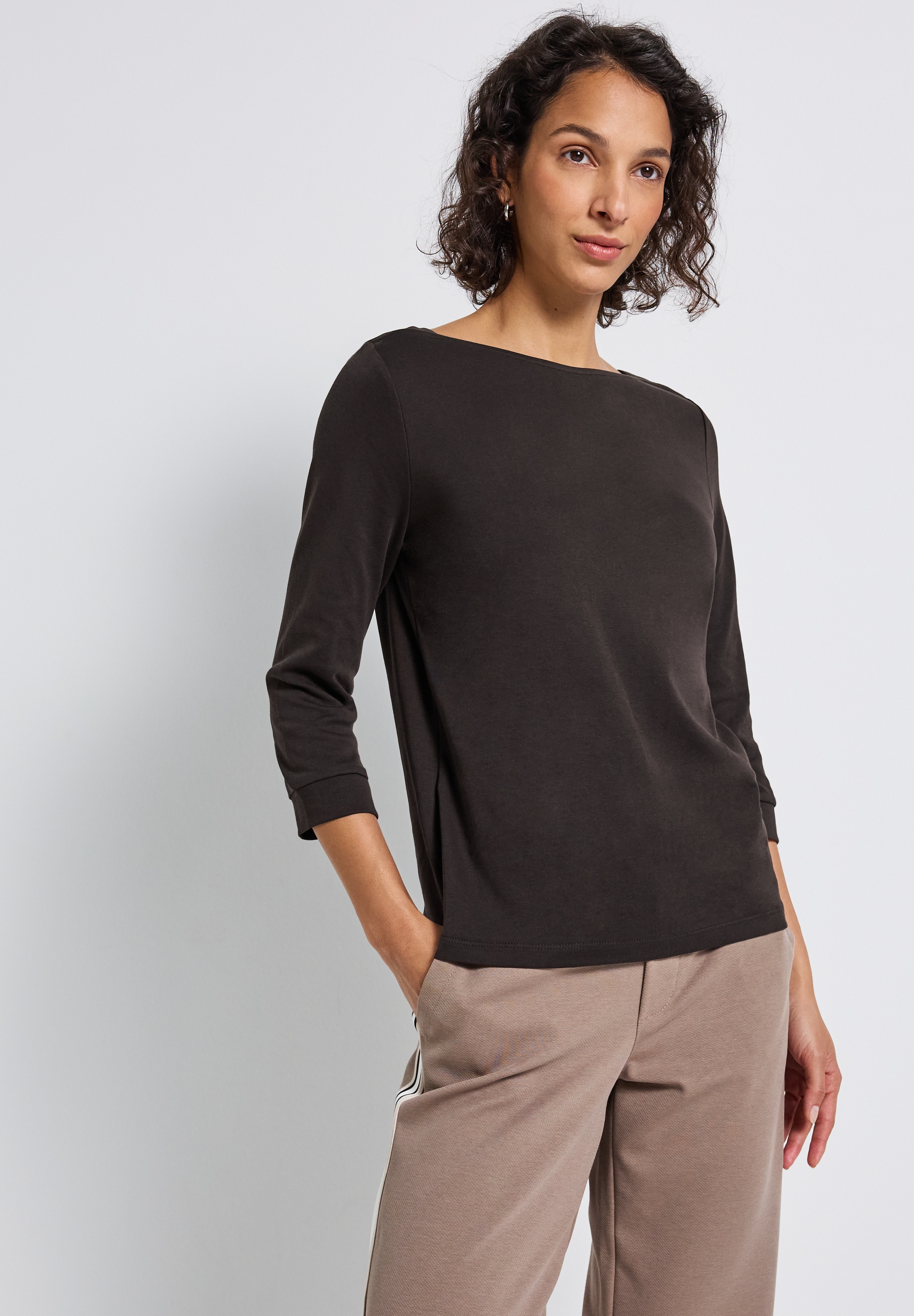 STREET ONE 3/4-Arm-Shirt, U-Boot-Ausschnitt und 3/4-Ärmel mit Bündchen günstig online kaufen