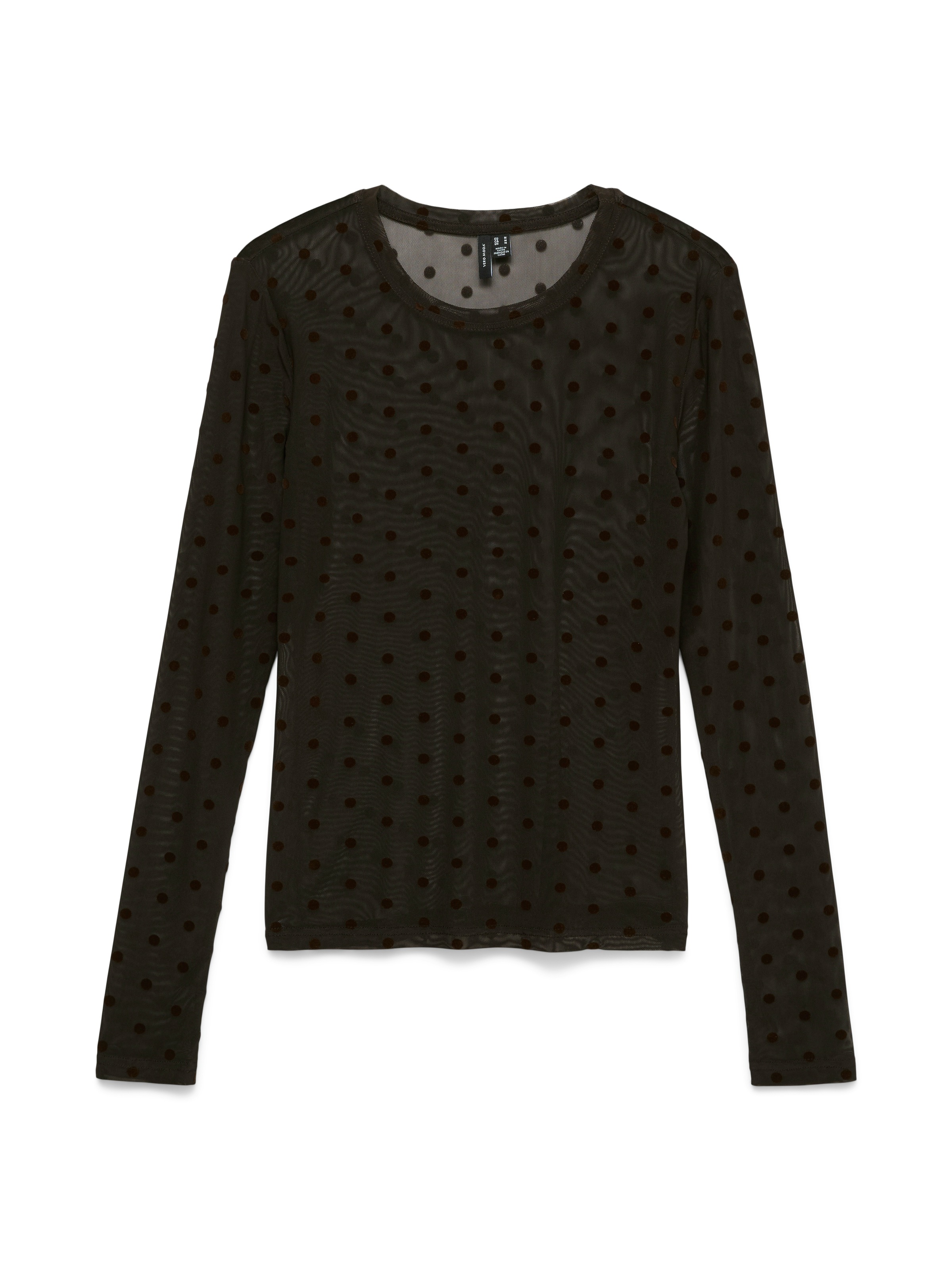Vero Moda Langarmshirt "Vmlova Ls Mesh Top Jrs Noos" Materialmix, Slim Fit