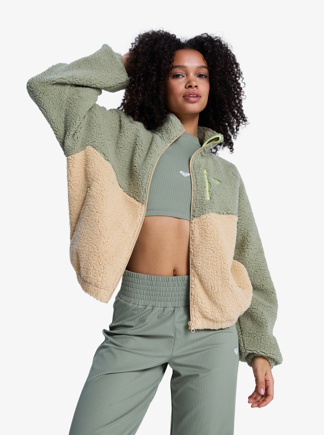 Roxy Plüschjacke "BOUNDLESHORT SLEEVE SPIRIT CB ZIPPERED" Plüschmaterial, s günstig online kaufen