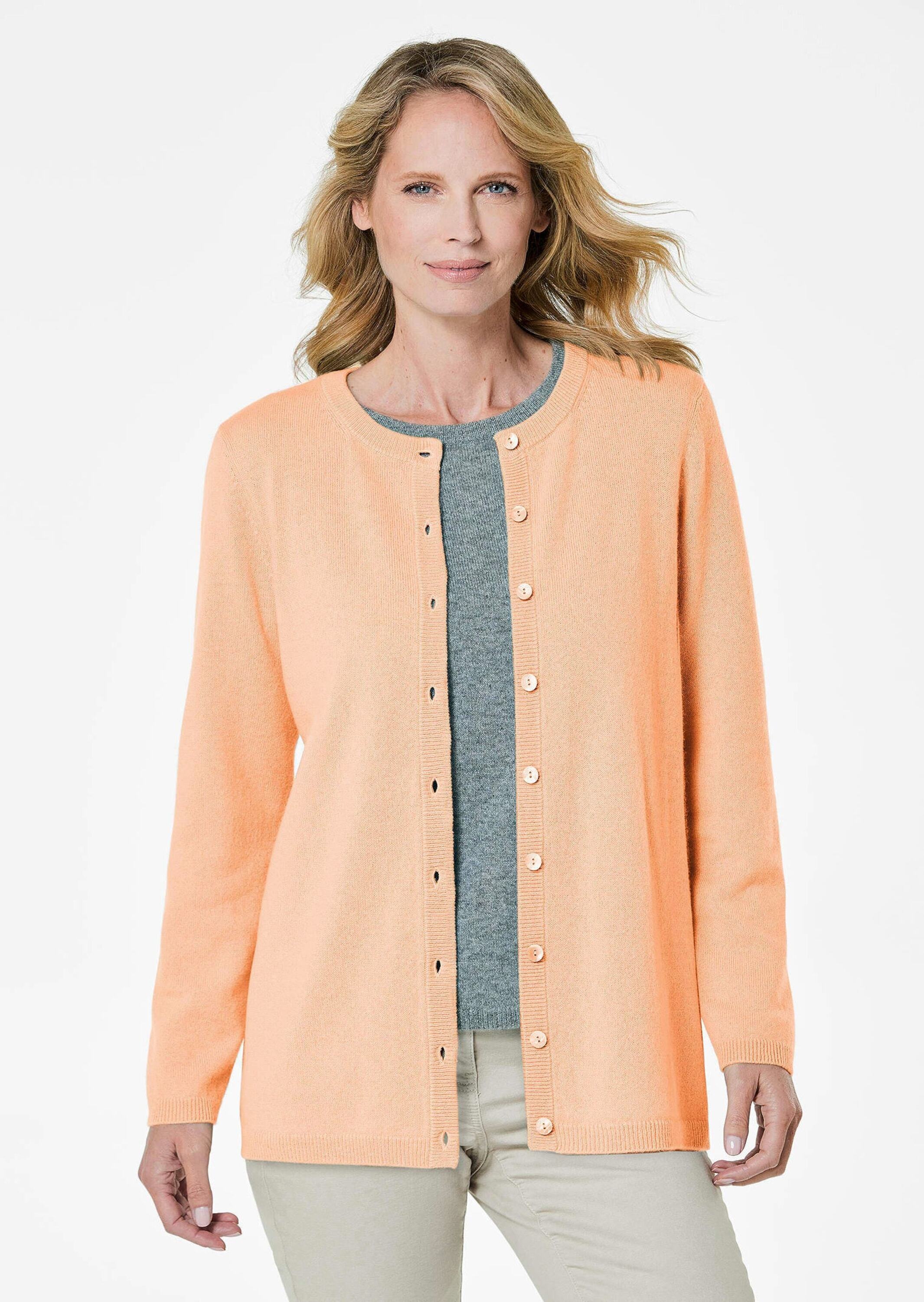 GOLDNER Strickjacke "Kurzgröße Kaschmirstrickjacke mit Rundhals" Ohne günstig online kaufen