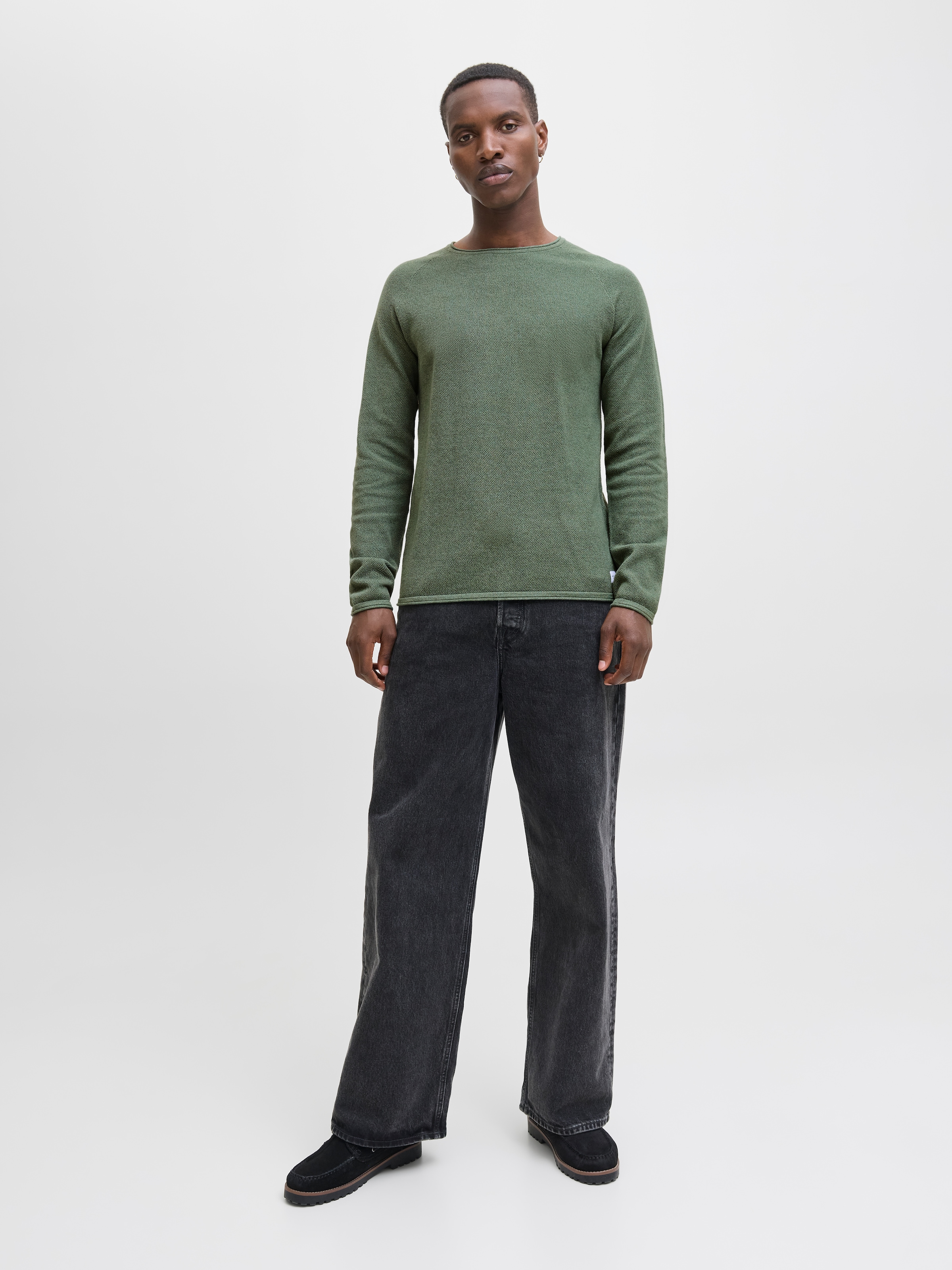 Jack & Jones Rundhalspullover »JJEHILL KNIT CREW NECK NOOS«, aus Strukturstrick