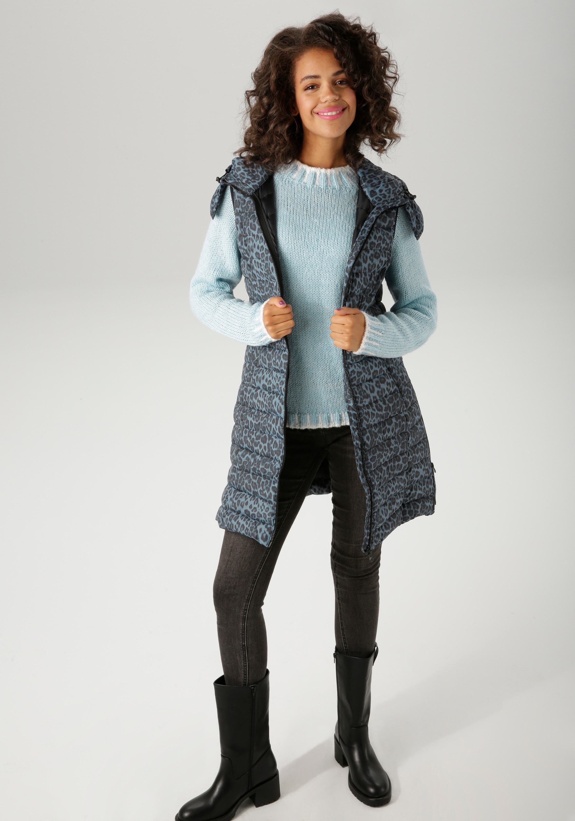 Aniston CASUAL Steppweste, im extravaganten Leo-Muster - NEUE KOLLEKTION