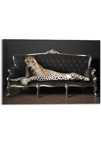 Wandbild »Wandbild Leopard Chic Panther - Liegend - Luxus - Relax«, Leopard, (1 St.)