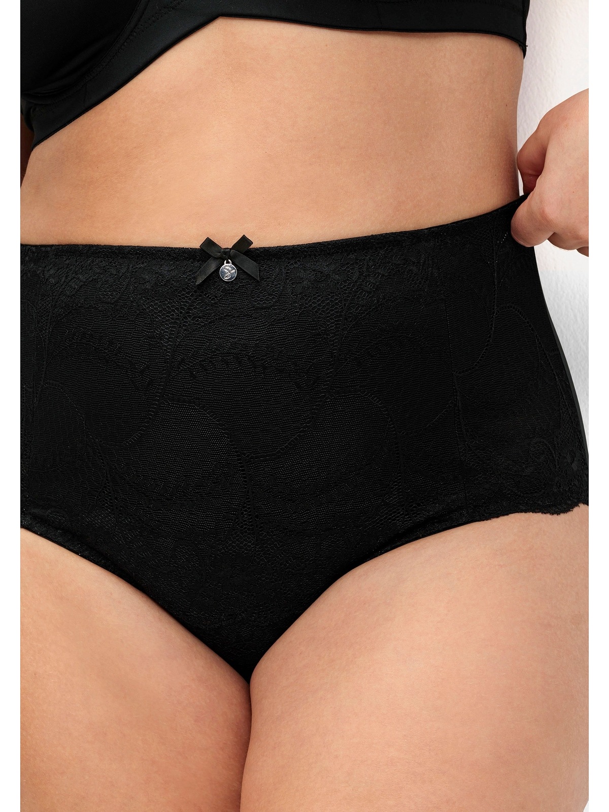 Sheego High-Waist-Slip »Große Größen«, im Doppelpack, mit Spitzeneinsatz