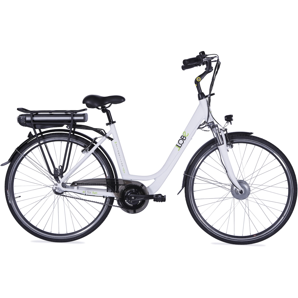 LLobe E-Bike »Metropolitan JOY weiß 13 Ah«, 3 Gang, Frontmotor 250 W