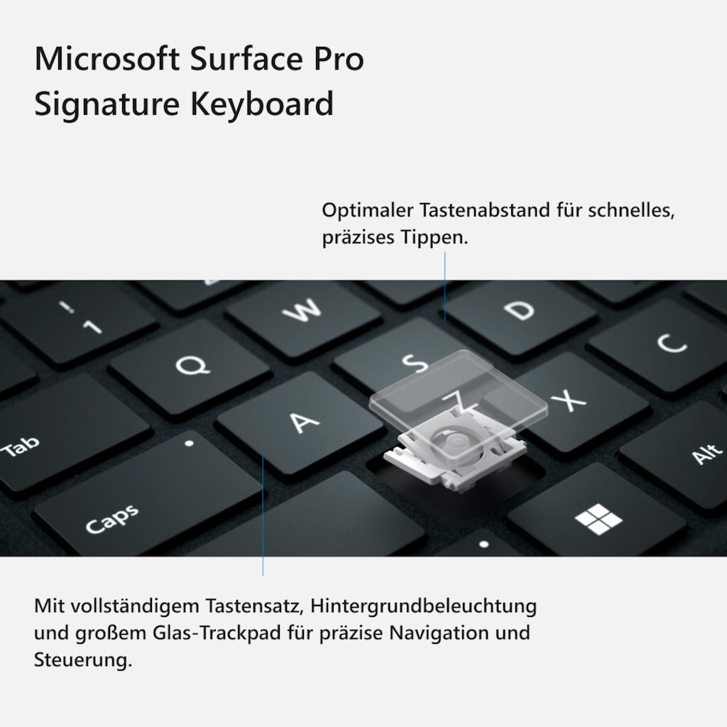 Microsoft Tastatur mit Touchpad »Surface Pro Signature«, (Fn-Tasten-Windows-Sperrtaste-Touchpad-Magnetverschluss)