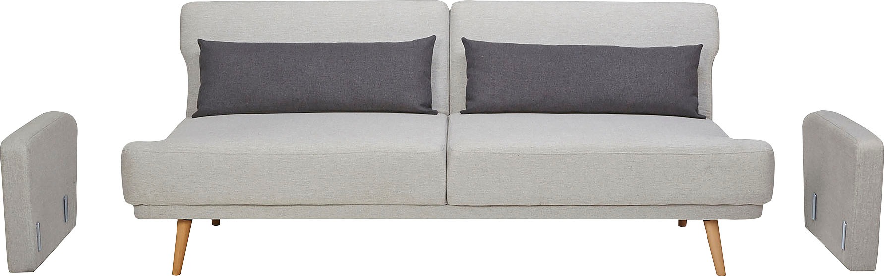 SalesFever Schlafsofa »Malmö, 2,5-Sitzer, Sofa inkl. Zierkissen«, mit Schlaffunktion, Breite 214 cm