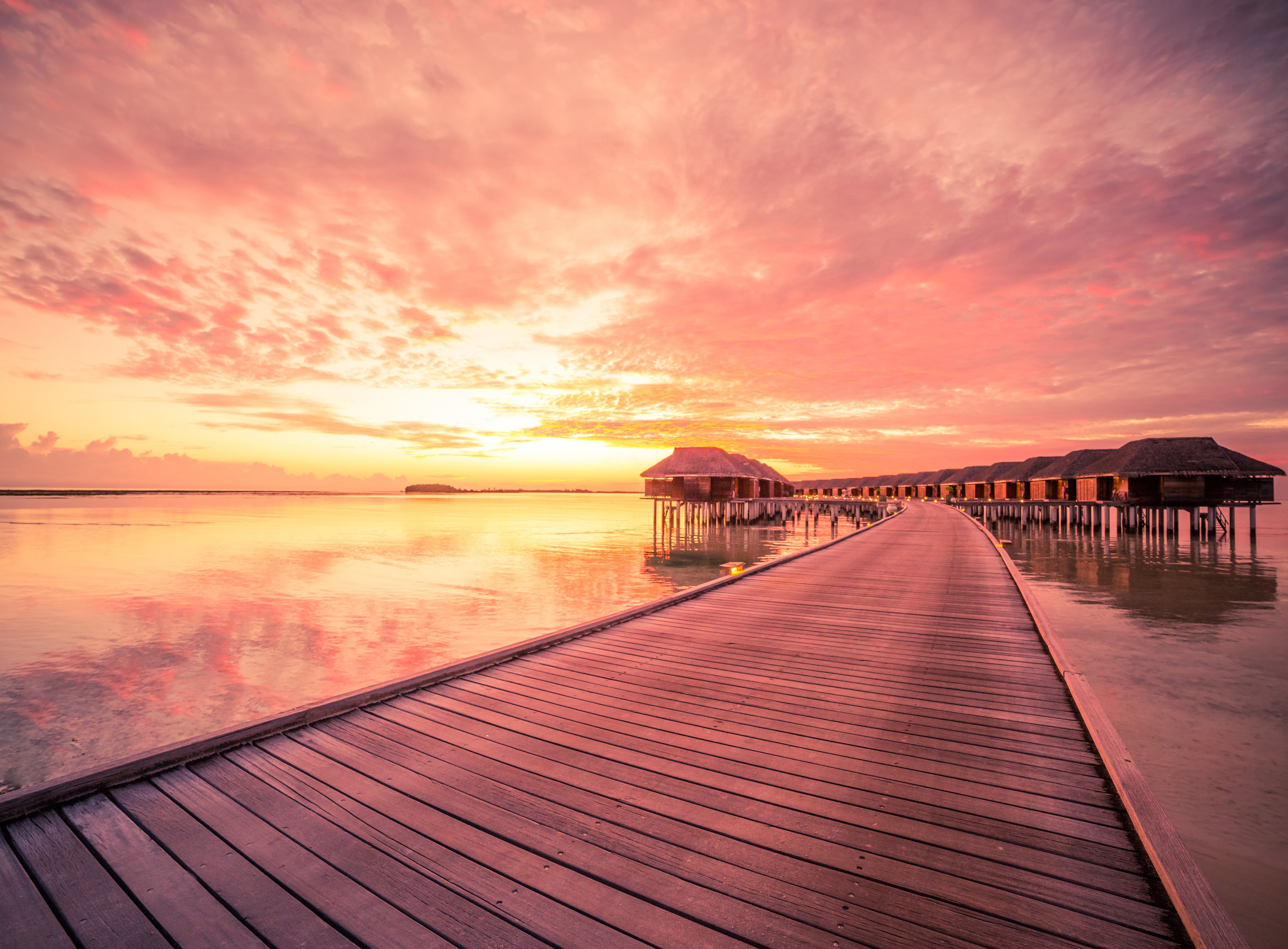 Papermoon Fototapete "Water Bungalows Maldives" glatt