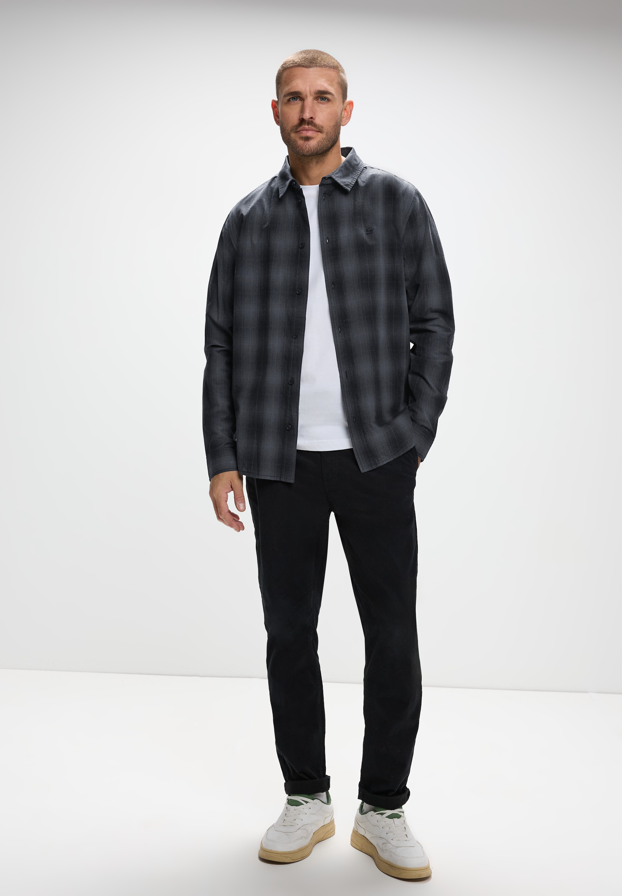 STREET ONE MEN Karohemd mit Knopfleiste