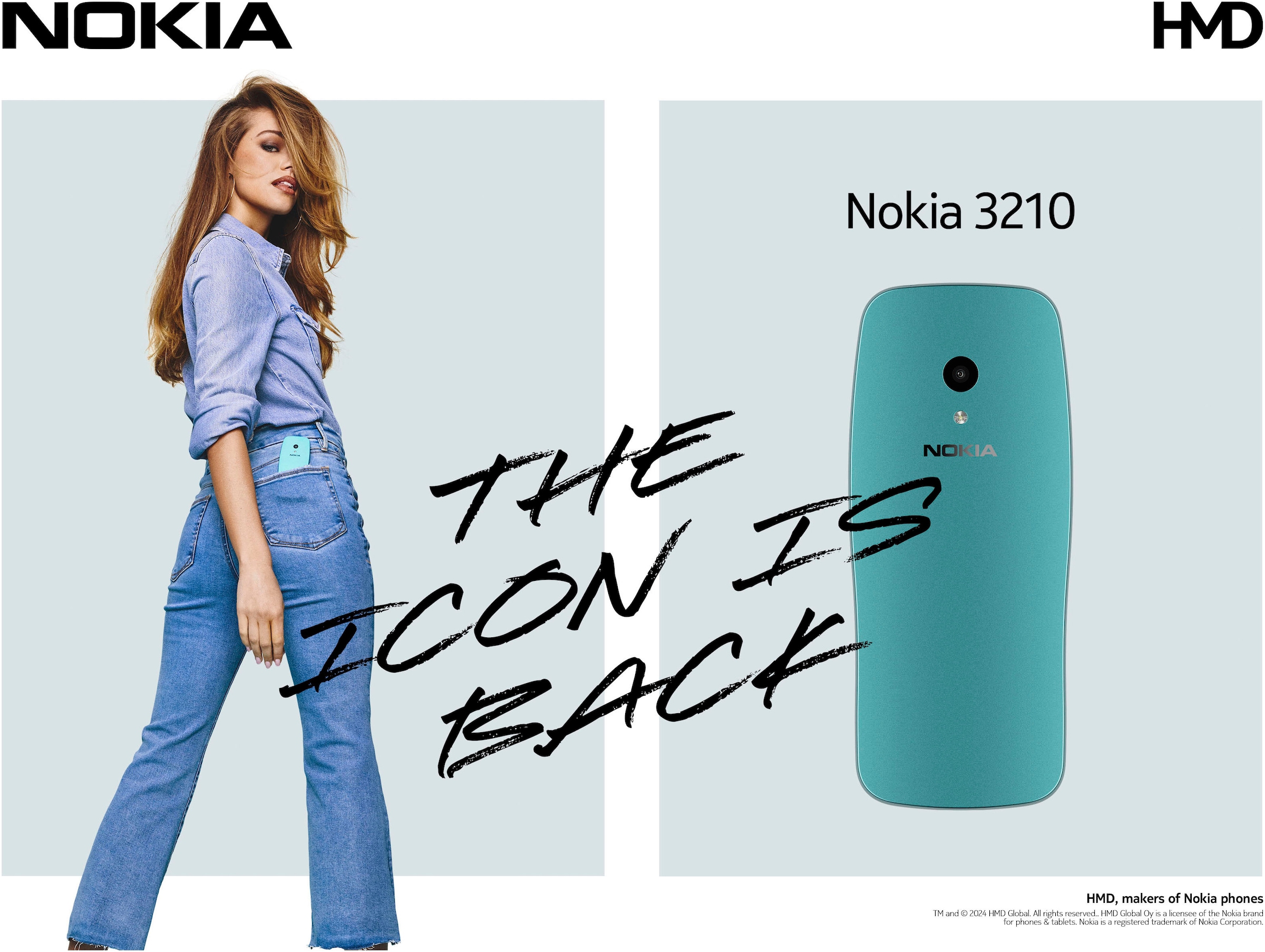 Nokia Handy »3210 4G«, Scubablau, 6,09 cm/2,4 Zoll, 0,12 GB Speicherplatz, 2 MP Kamera