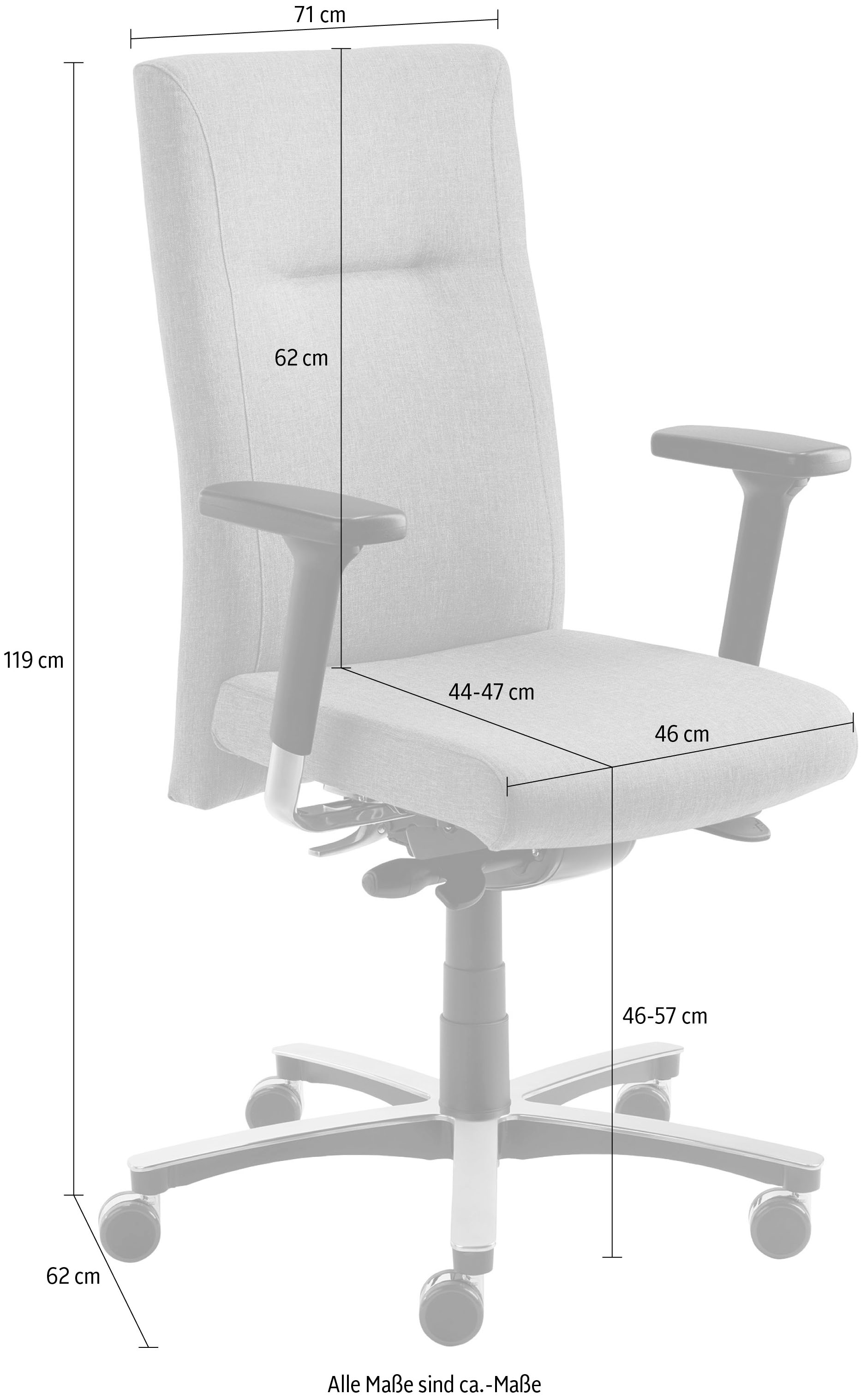 Mayer Sitzmöbel Bürostuhl, Polyester, "myNEW VISION XXL"