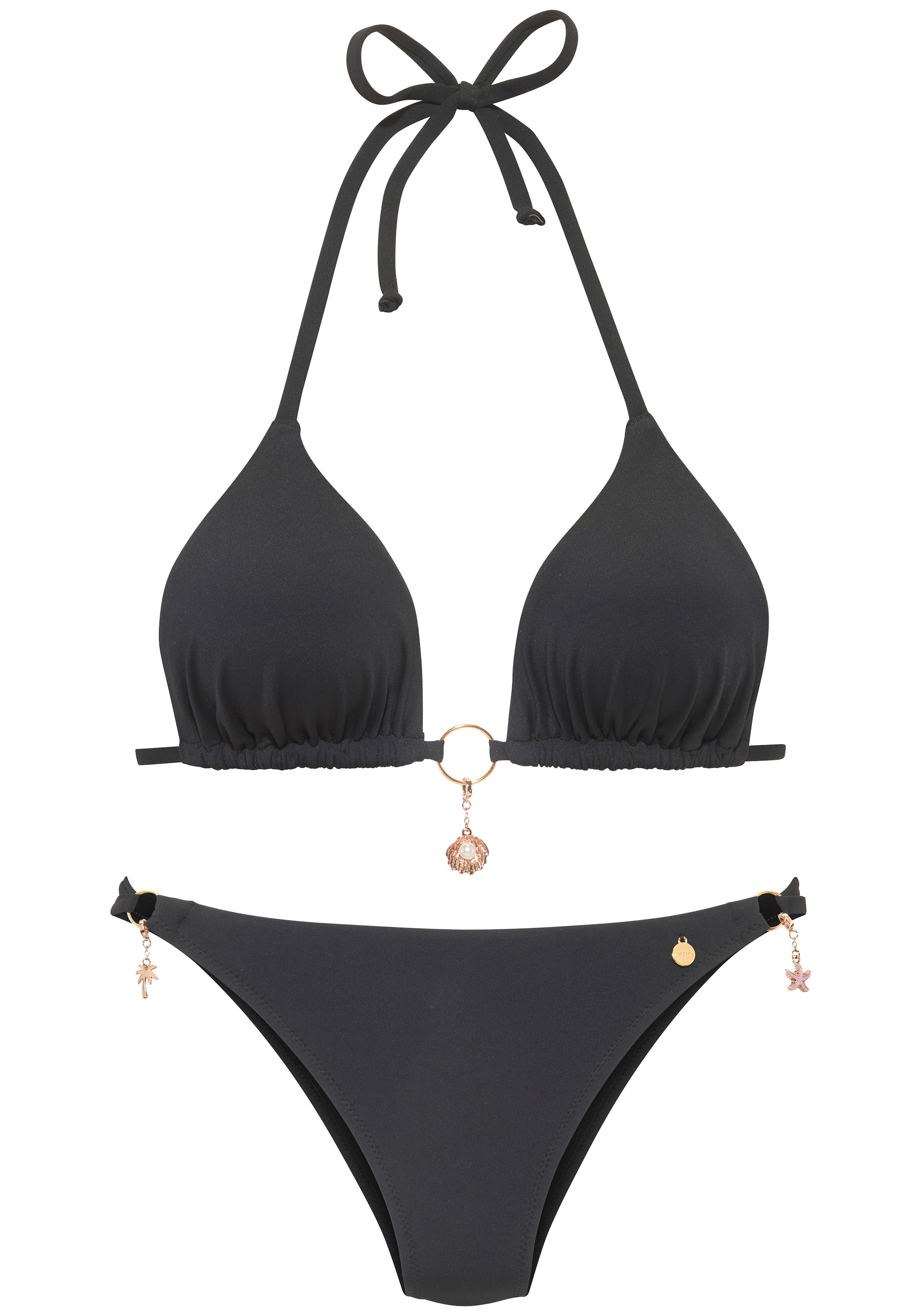 LASCANA Triangel-Bikini mit 3 exklusiven Charms-Anhängern
