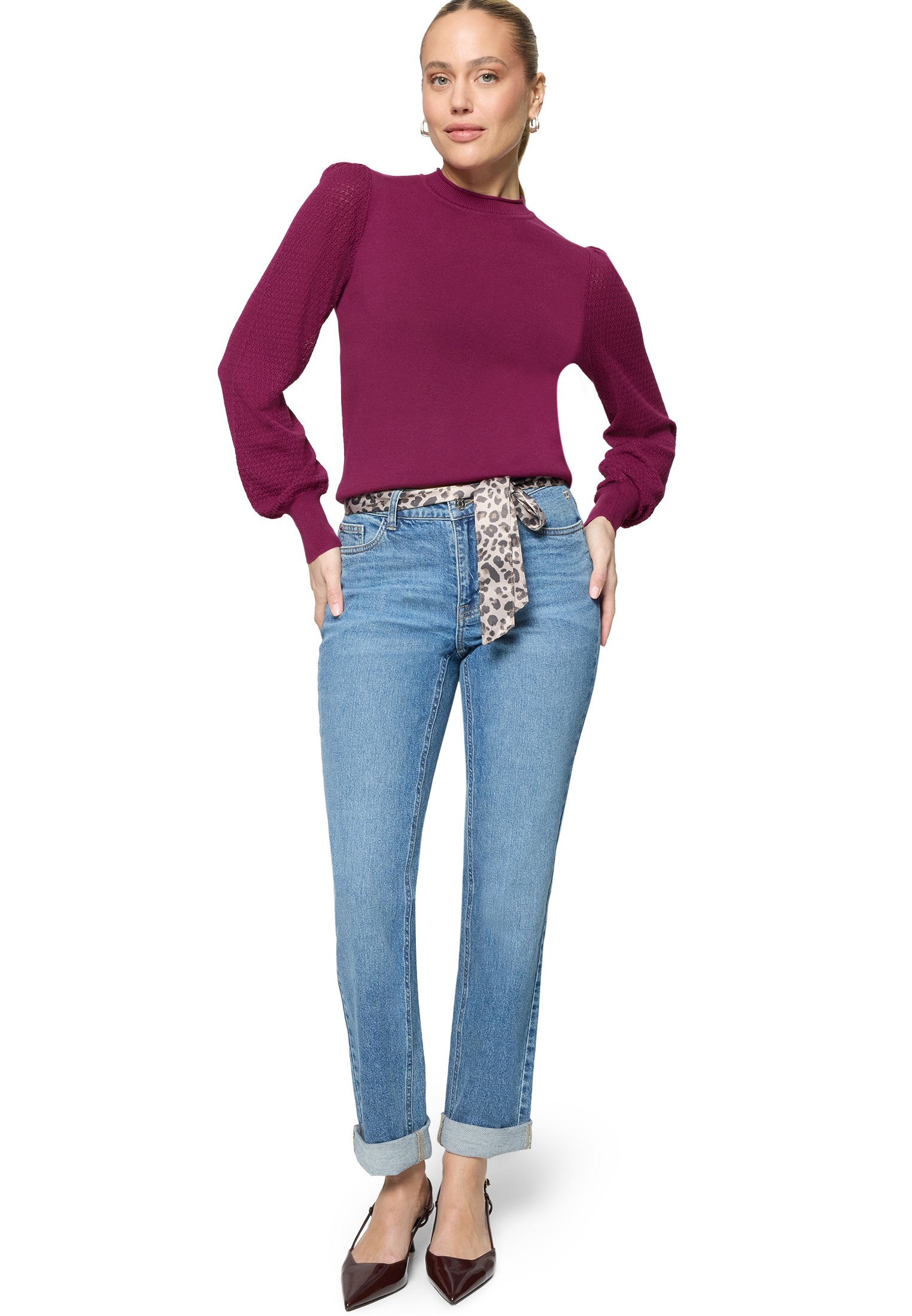 Zero Strickpullover »Damen mit Puffärmeln« 1 Plain/ ohne Details