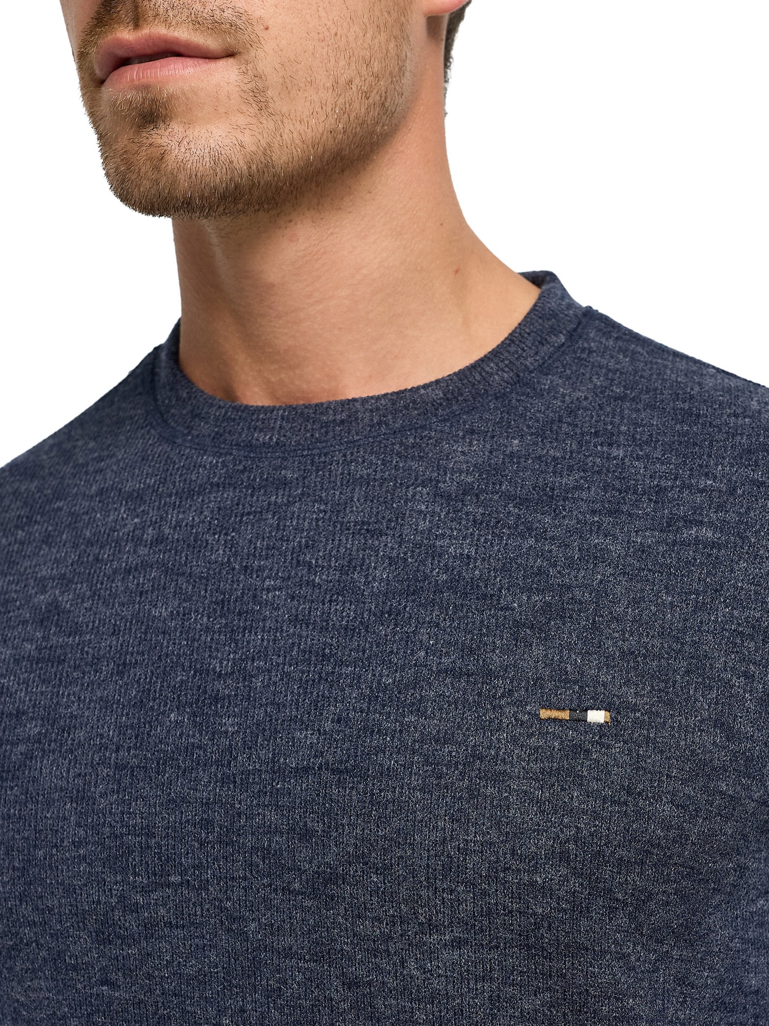 Indicode Sweatshirt »INDorburn O-Neck«, Materialmix, regular fit
