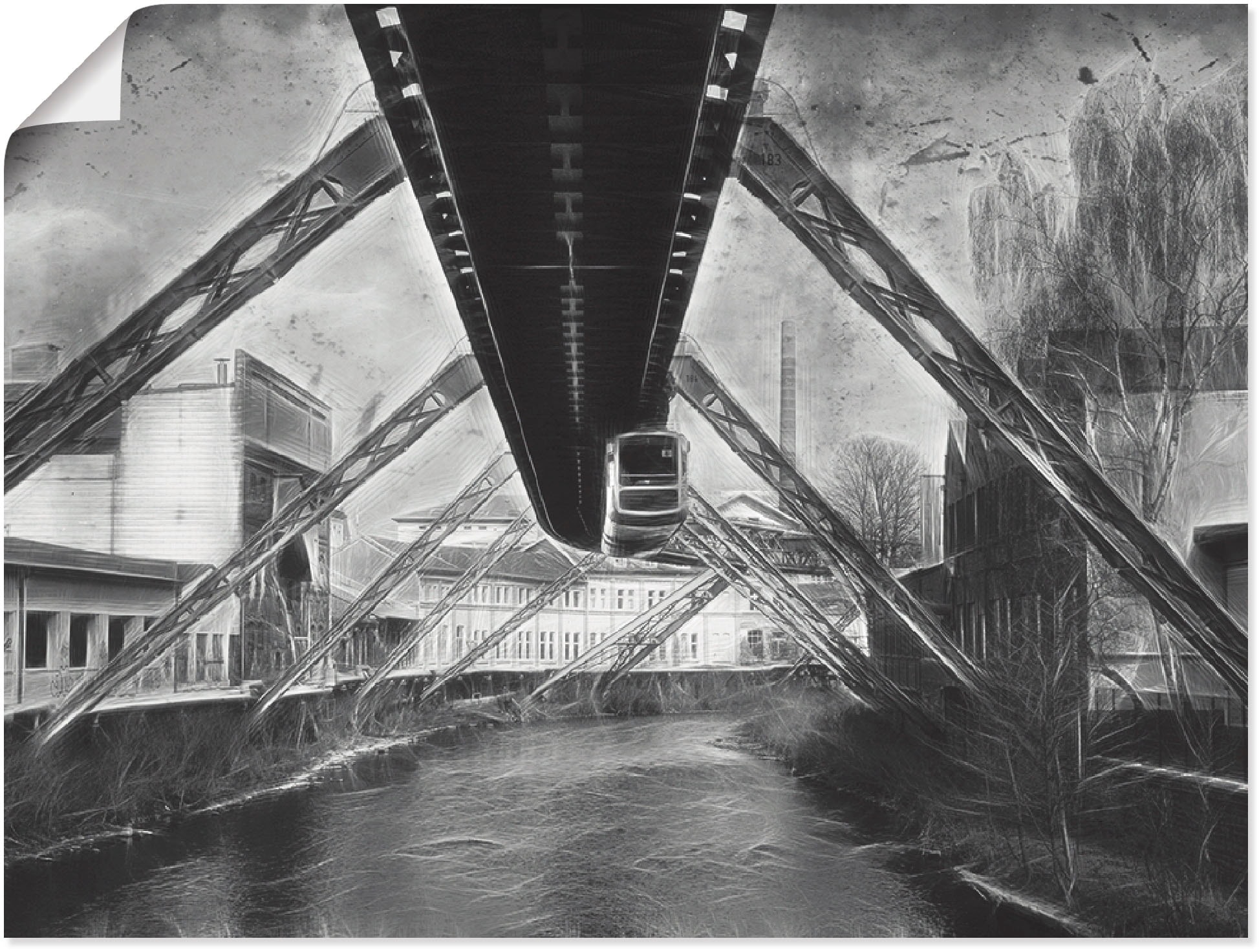 Artland Poster "Wuppertal Skyline Collage II" Architektonische Elemente 1 Stk. tlg. ohne Rahmen