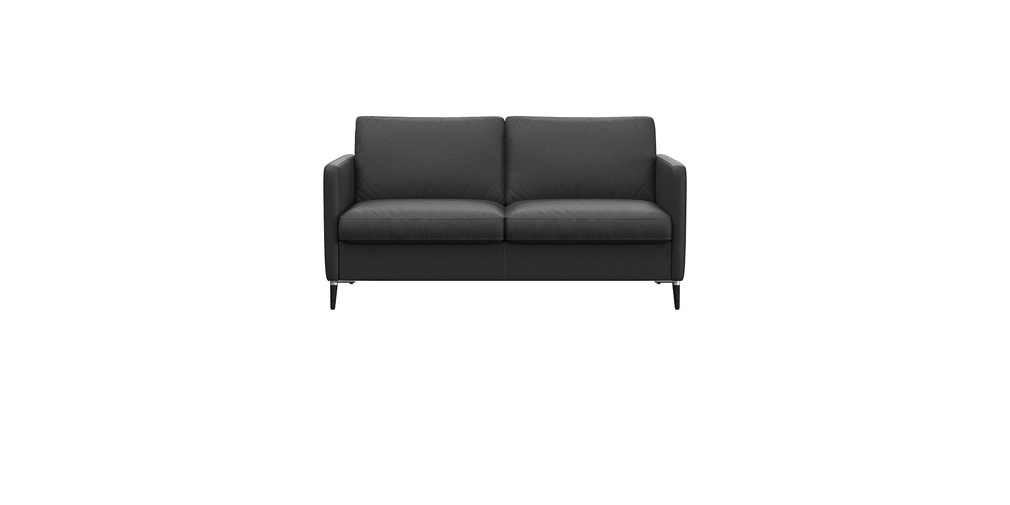 FLEXLUX 2-Sitzer "Fiore, super Sitzkomfort durch Kaltschaum im Sitz" schmale Armlehnen, Füße Alu+schwarz