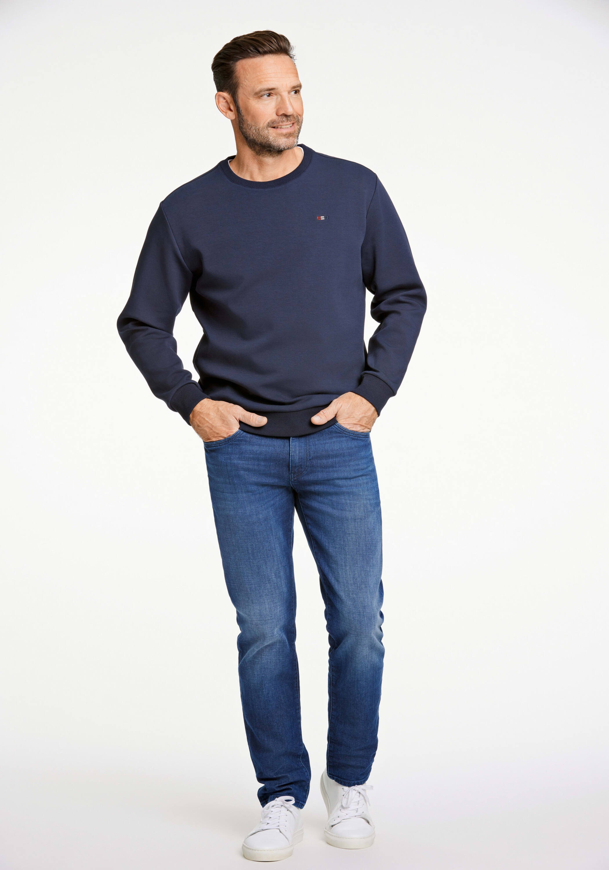 Bison Comfort Fit Sweatshirt Navy Gr. L 3