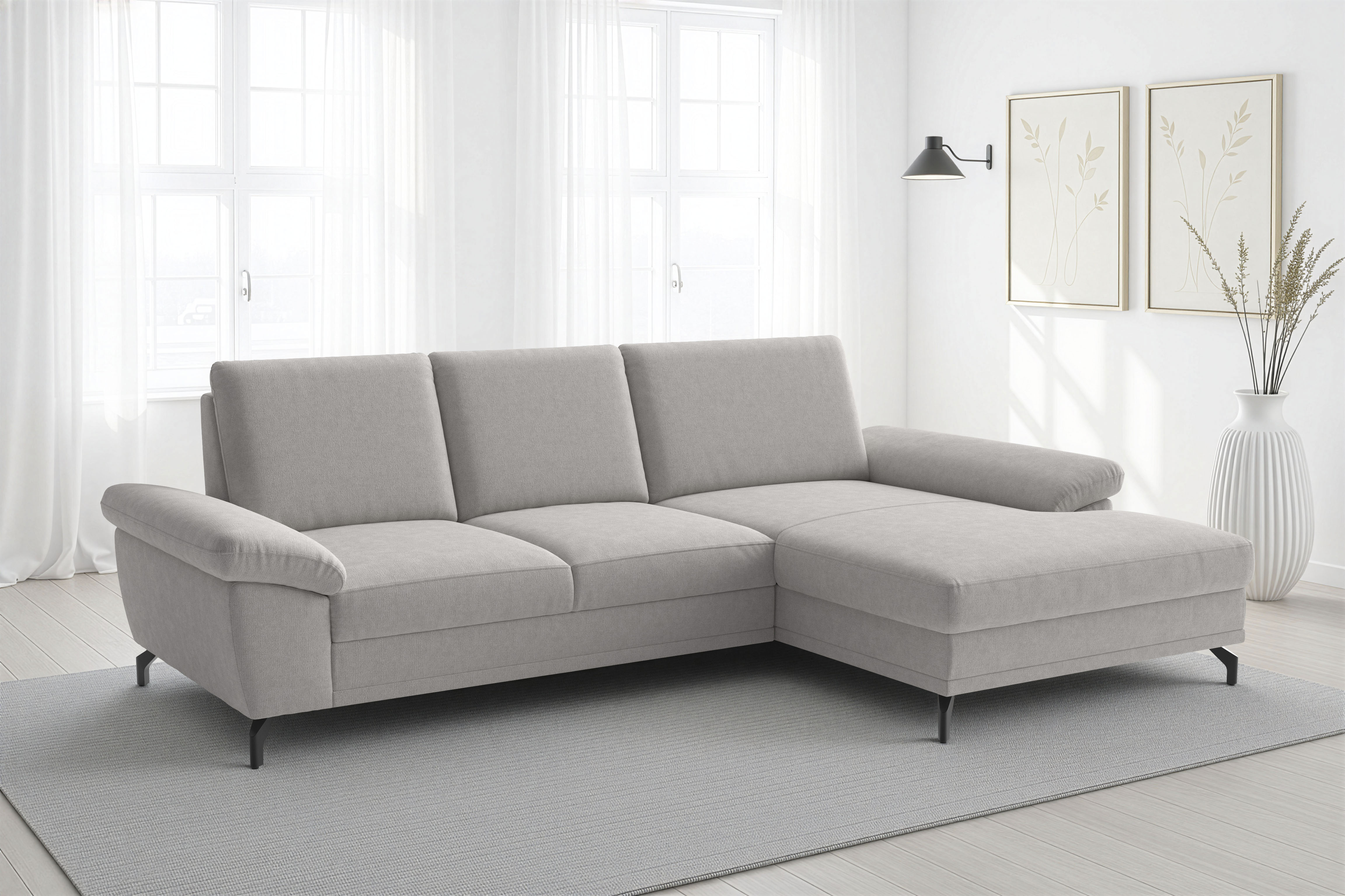 sit&more Ecksofa "Chelsea L-Form, B: 264 cm, Armteil- & Sitztiefenverstellung" optional Schlaffunktion und Bettkasten