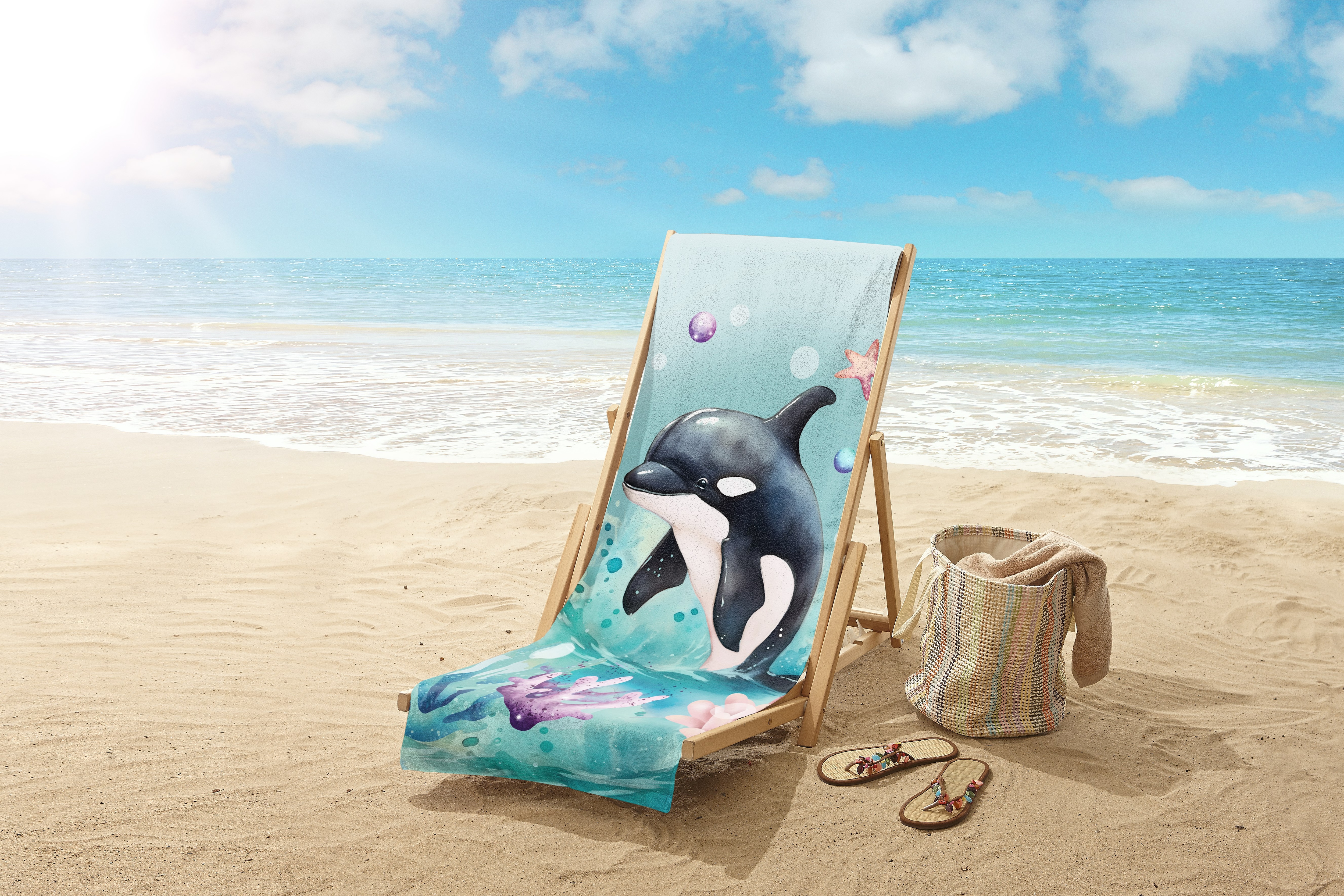 good morning Strandtuch "Splash" Kinder Strandtuch, Mikrofaser, Velours, sa günstig online kaufen