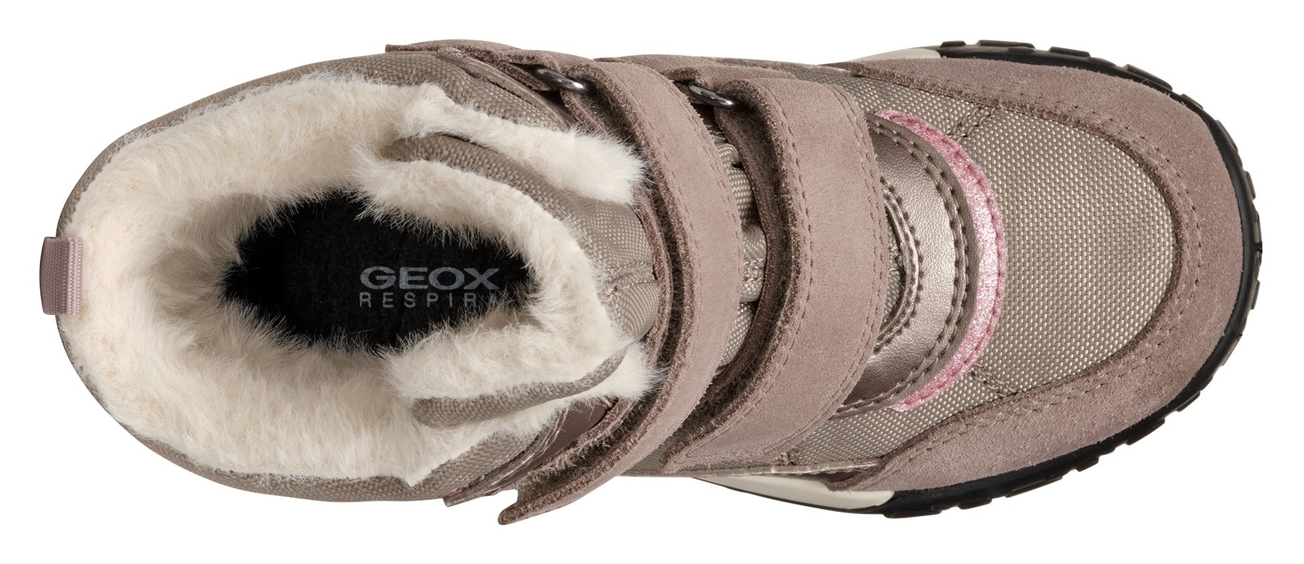 Geox Winterstiefel »J TREKKYUP GIRL B ABX«, Klettstiefel, Snowboots, Winterstiefel mit Warmfutter