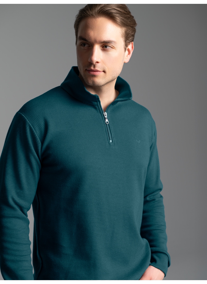 Trigema Sweatshirt "TRIGEMA Troyer in Waffeloptik" günstig online kaufen
