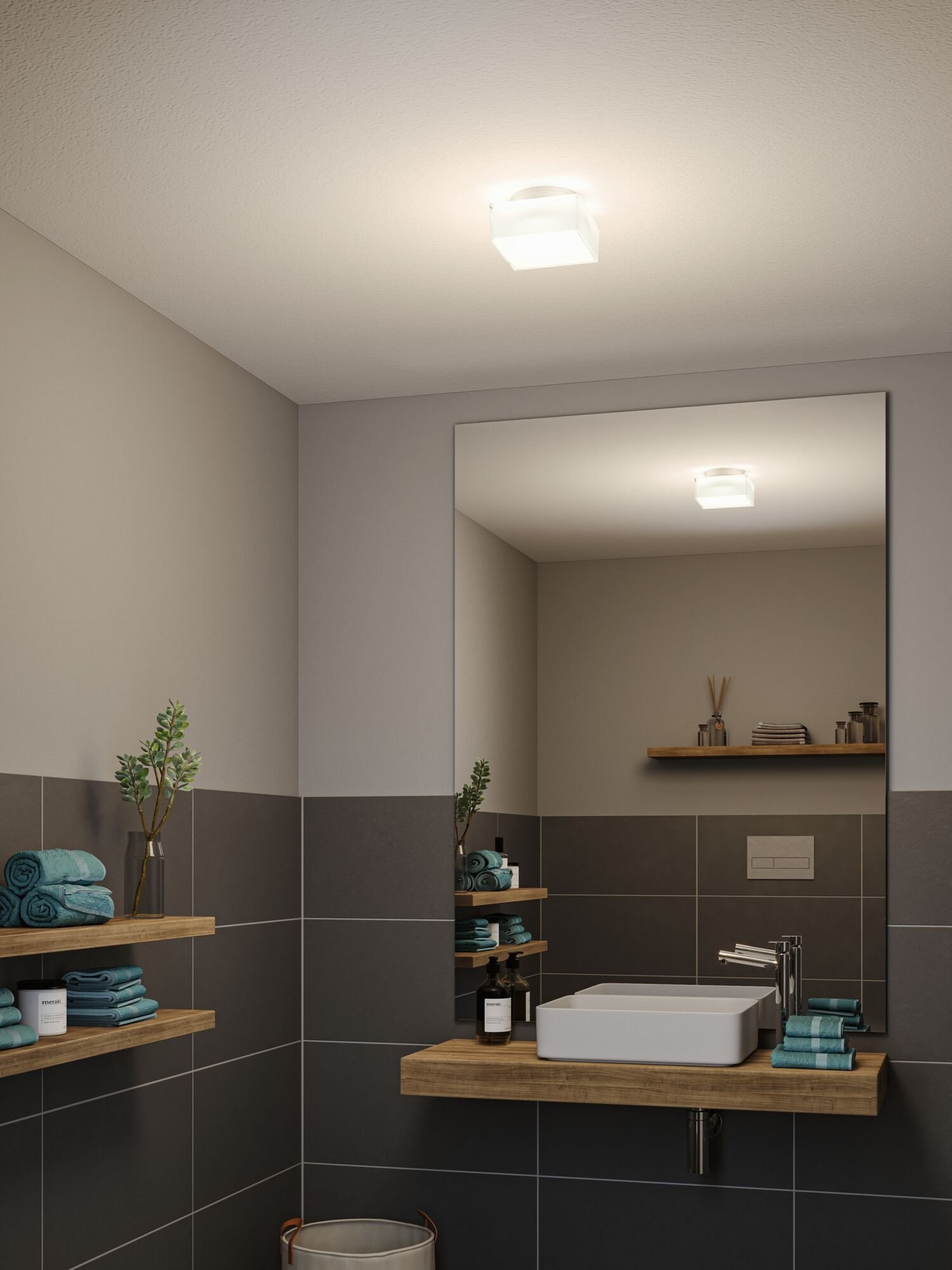 Paulmann LED Deckenleuchte »Selection Bathroom Kunststoff«, IP44 155x155mm 1x6,8W 3000K Weiß flammig-flammig Maro BAUR | 1