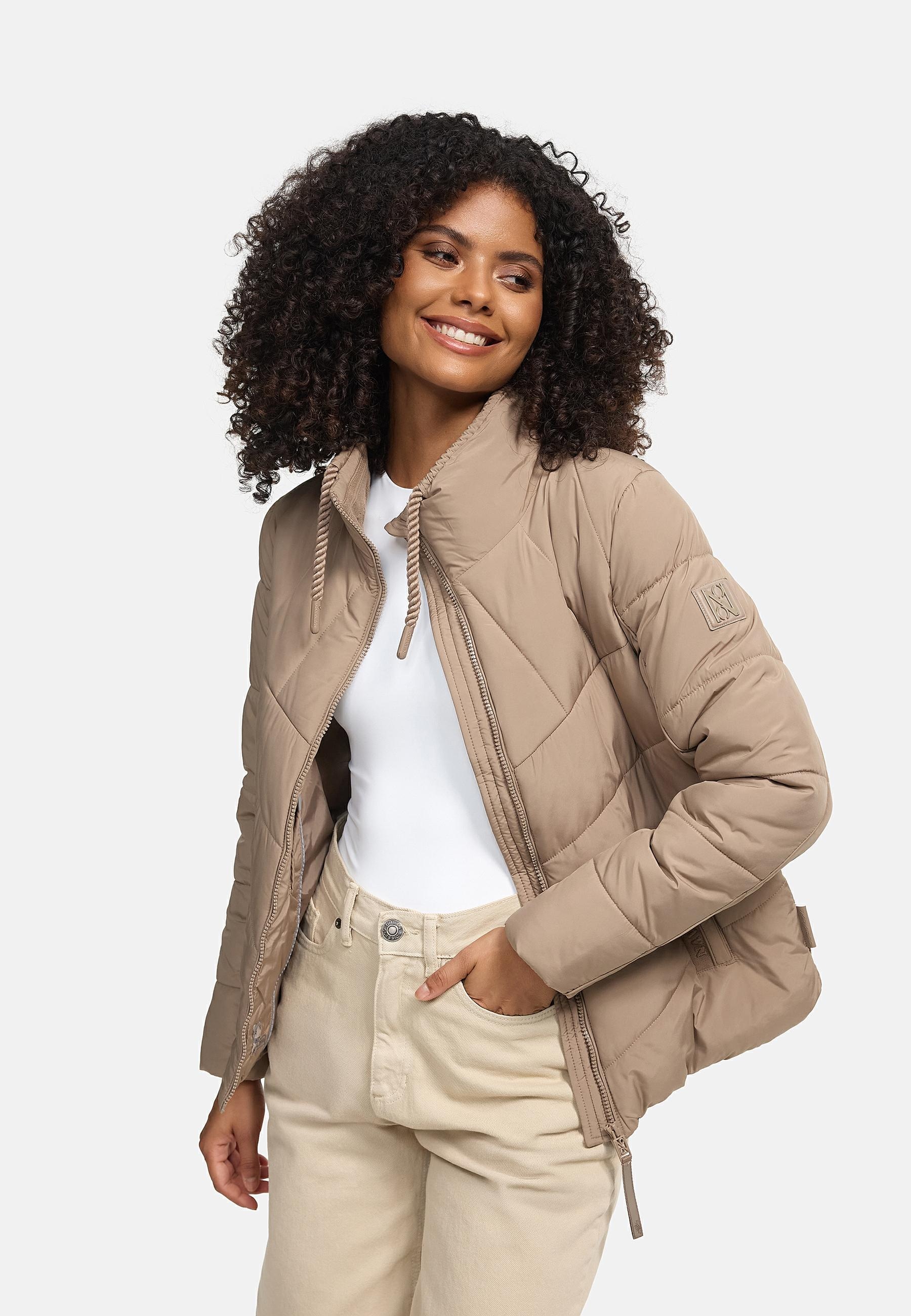 Navahoo Steppjacke »Liebesfee 14« ohne Kapuze gesteppte Damenjacke mit wattiertem Stehkragen