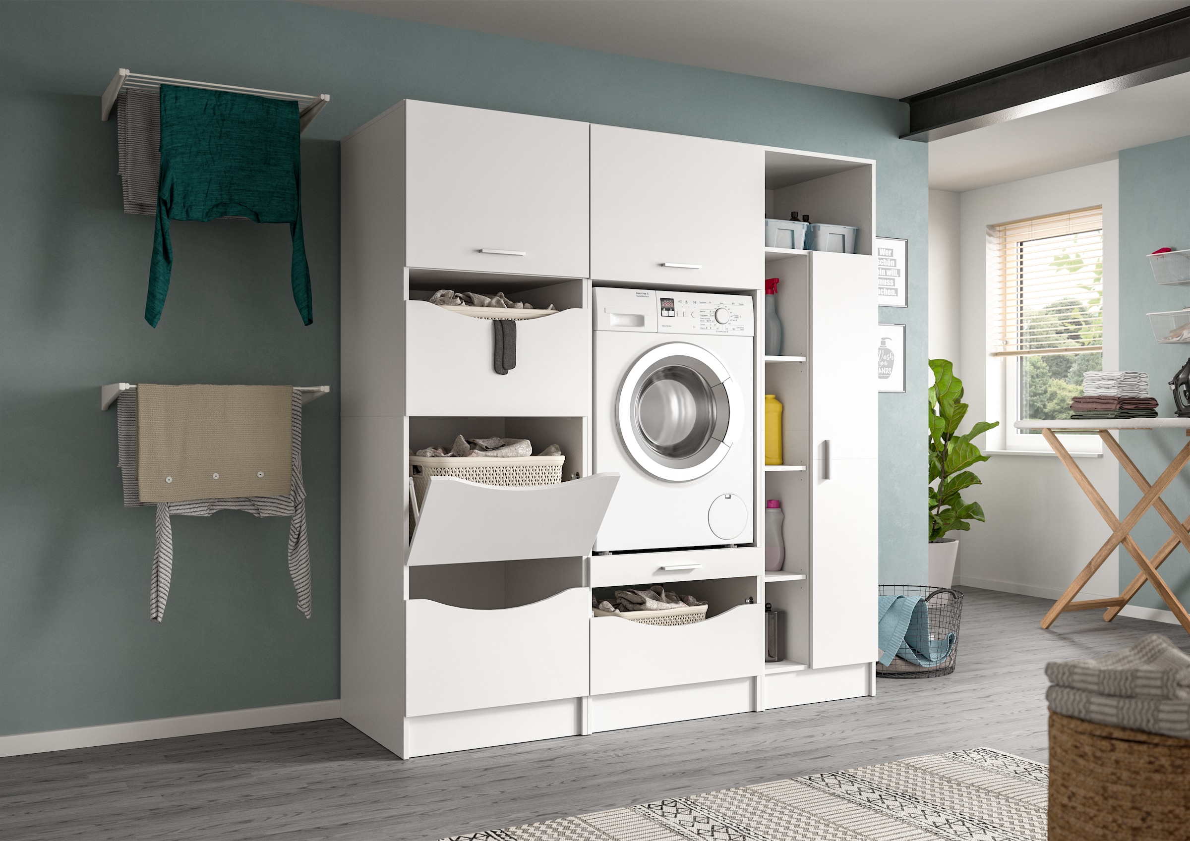 welltime Badmöbel-Set "FALAS, TOPSELLER, 3-teilig, Hauswirtschaftsraum Set, günstig online kaufen