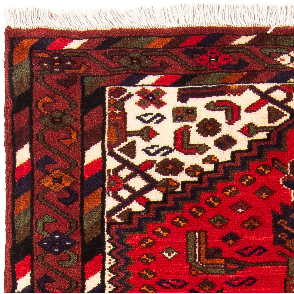 morgenland Orientteppich »Perser - Nomadic - 153 x 98 cm - dunkelrot«, rechteckig, Wohnzimmer, Handgeknüpft, Einzelstück mit Zertifikat