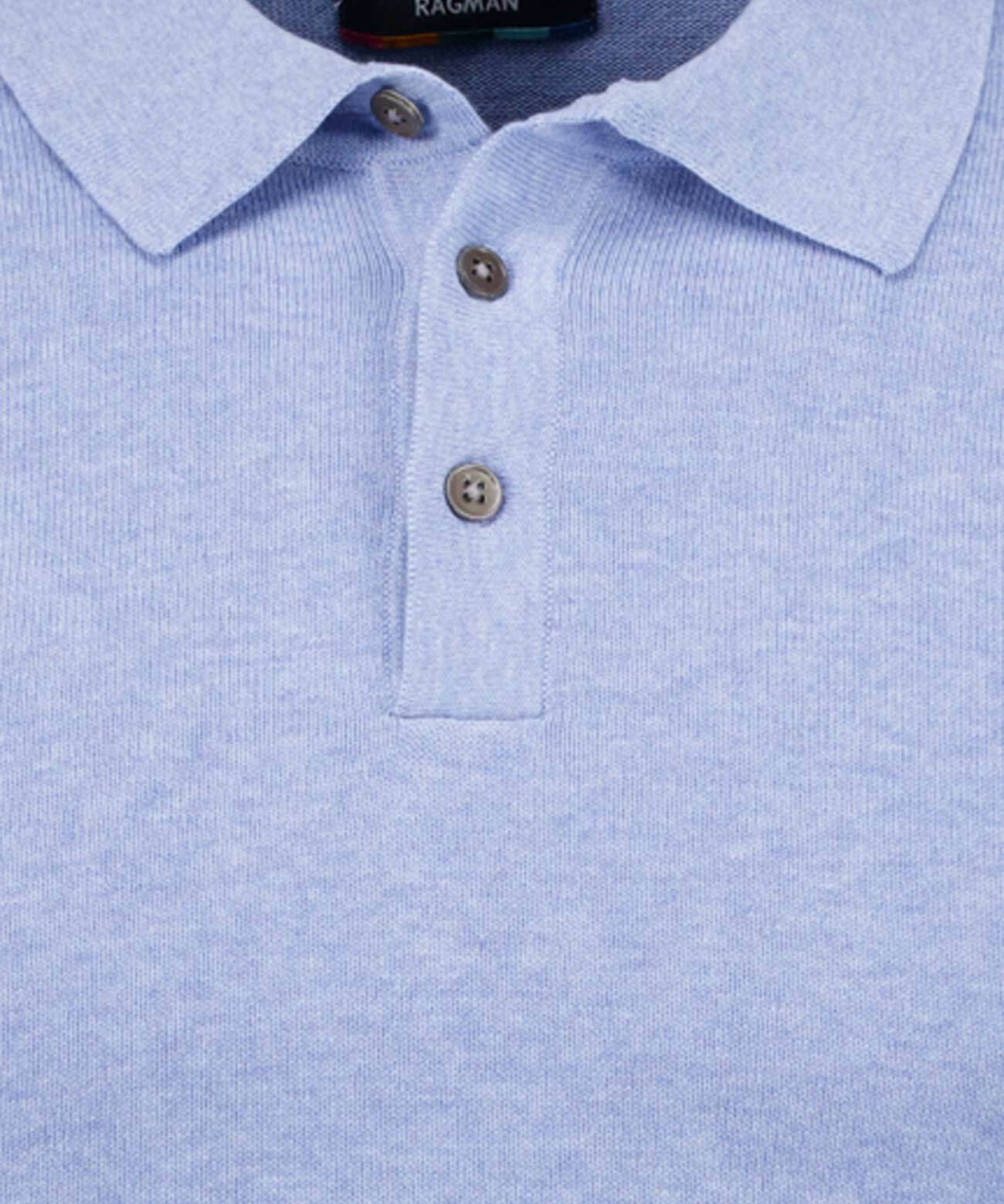Ragman Herren Kurzarm Polo Pullover Lichtblau Gr. 52 3