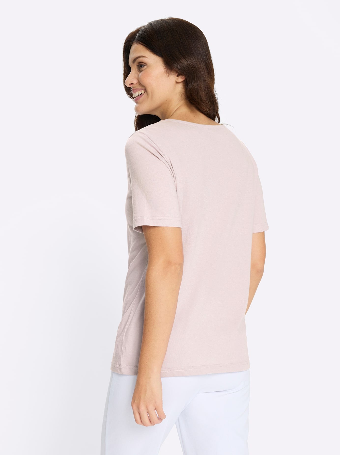 Classic Basics Women's Short Sleeve T-Shirt Light Pink/Fuchsia Size 46 4