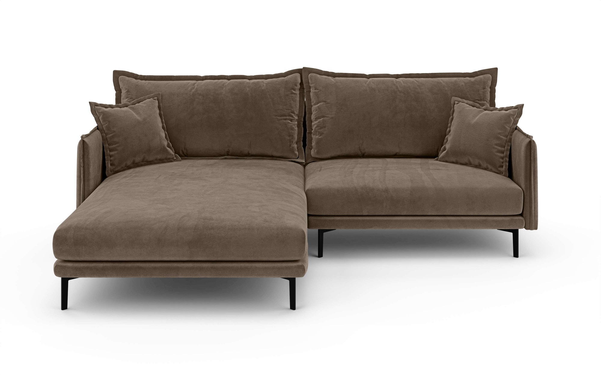 INOSIGN Ecksofa »ALEXANDRIA mit Recamiere rechts oder links bestellbar, moderne Bezüge«, L-Form mit Wellenunterfederung, Maße: B/H/T 246/86/190 cm