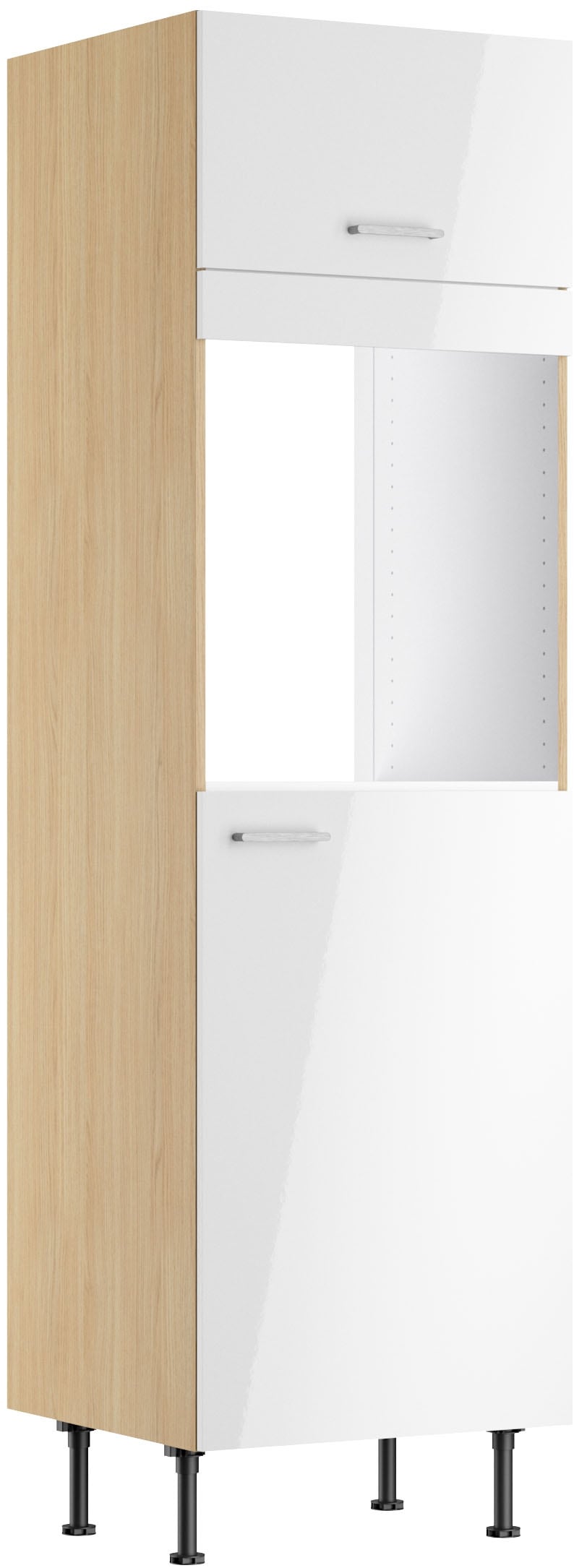 KOCHSTATION Backofenumbauschrank "KS-Lucy" Breite 60 cm, mit 1 Tür, 1 Klappe, Soft-Close, höhenverstellbare Füße
