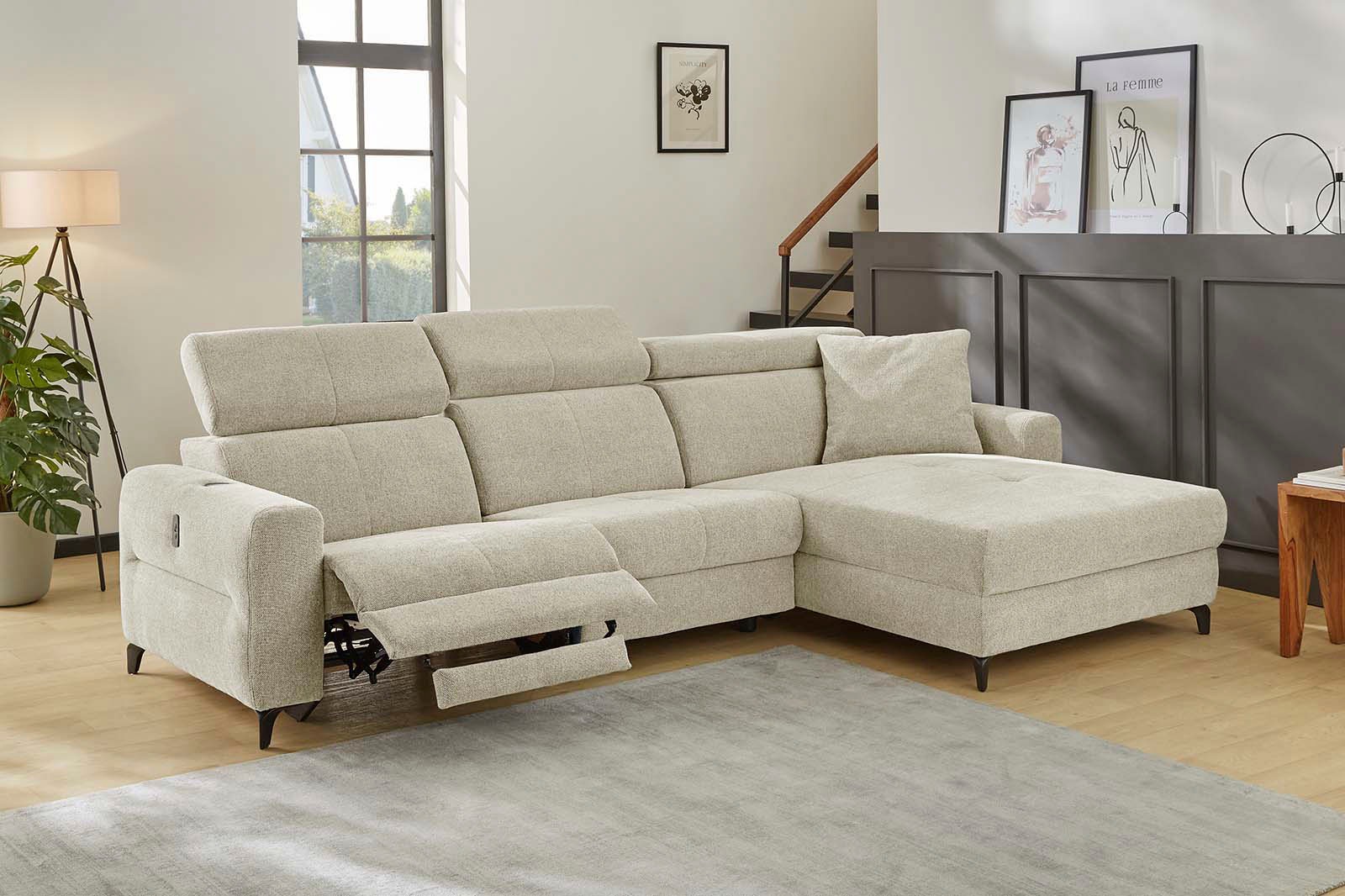 Jockenhöfer Gruppe Ecksofa "Monaco L-Form mit elektromotorischer Relaxfunkt günstig online kaufen