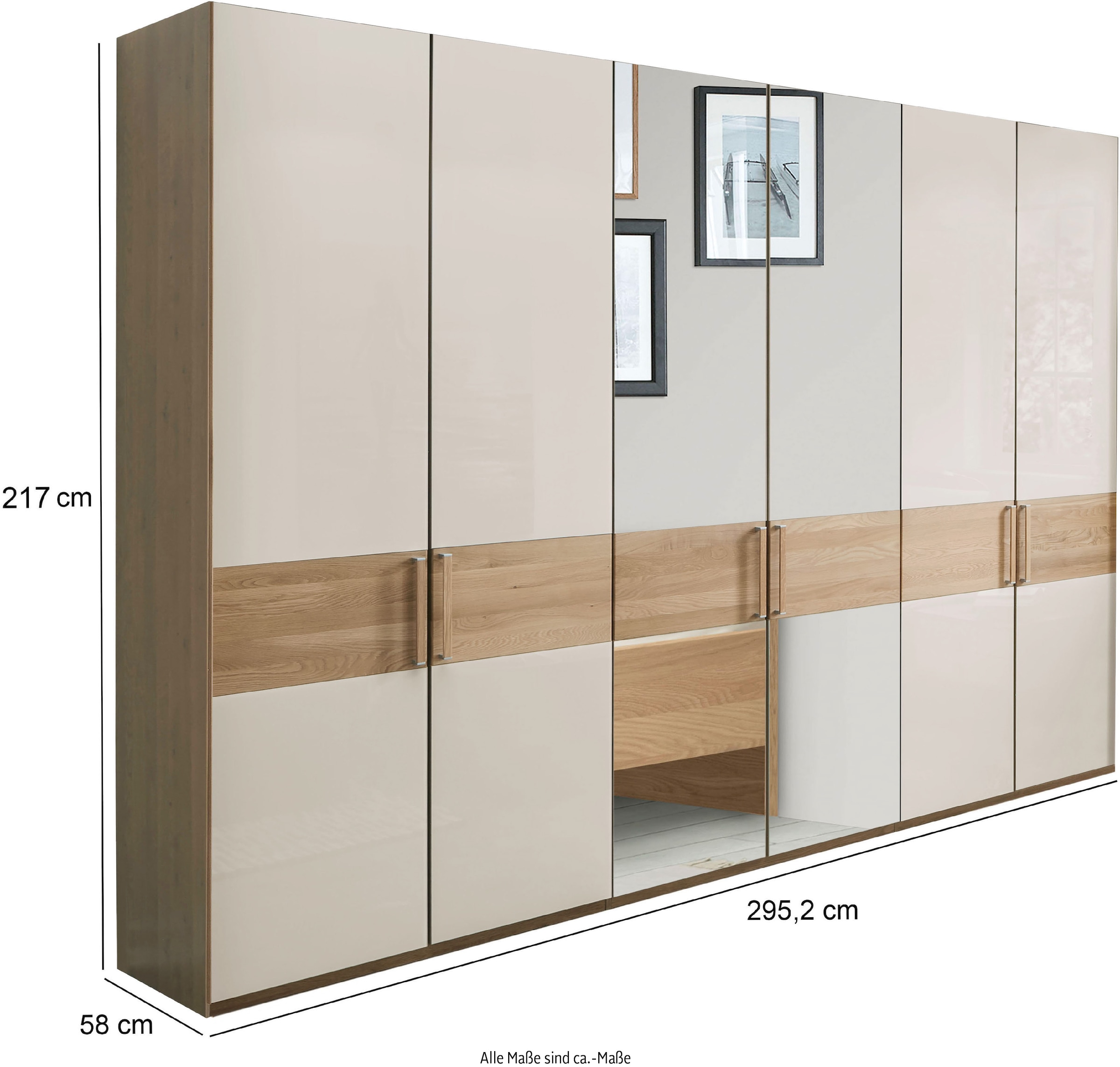 WIEMANN Drehtürenschrank »Kiruna«, mit Champagnerglas und Spiegel